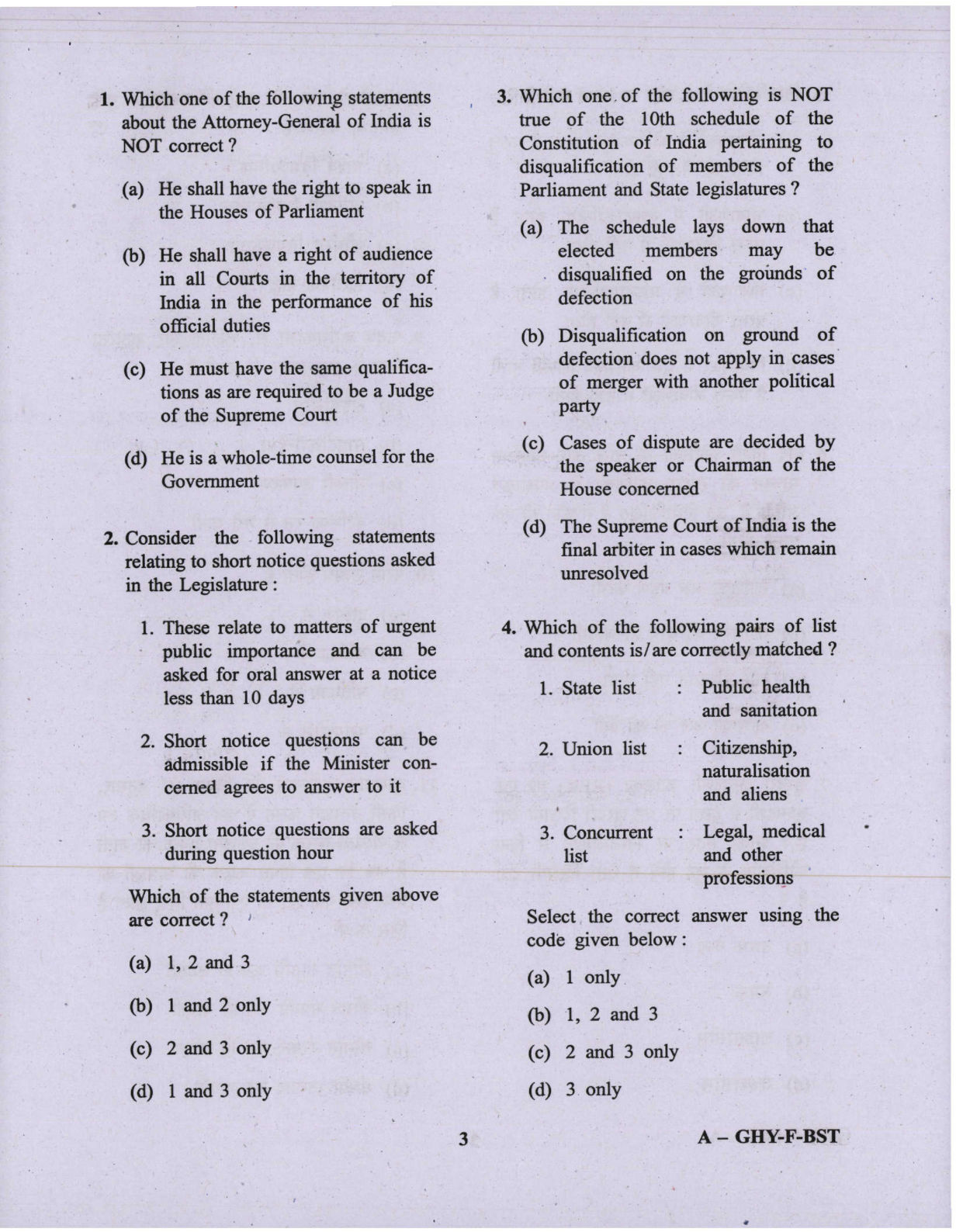 CAPF AC Question Paper-1 2019 — page 3 of 48
