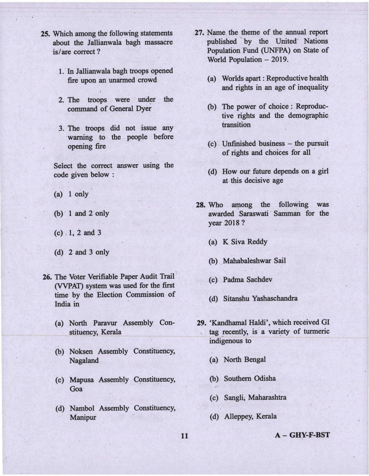 CAPF AC Question Paper-1 2019 — page 11 of 48