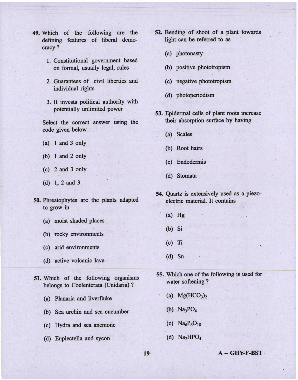 CAPF AC Question Paper-1 2019 — page 19 of 48