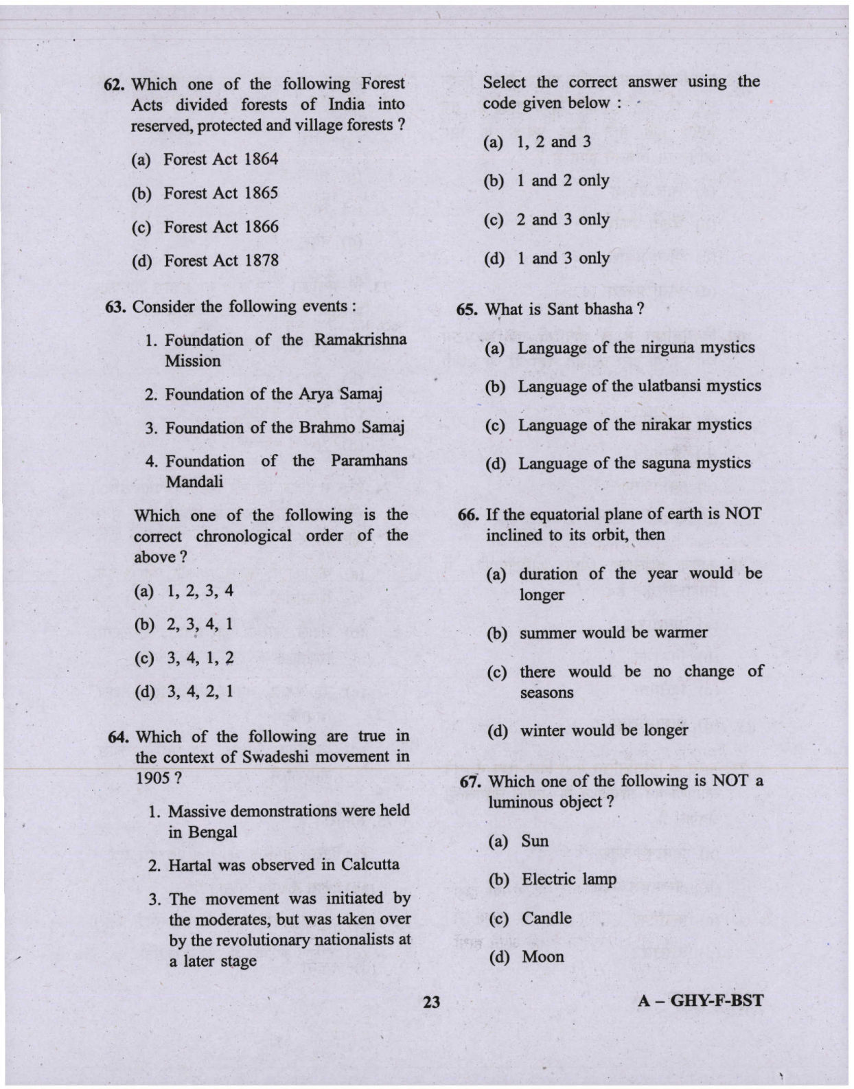 CAPF AC Question Paper-1 2019 — page 23 of 48