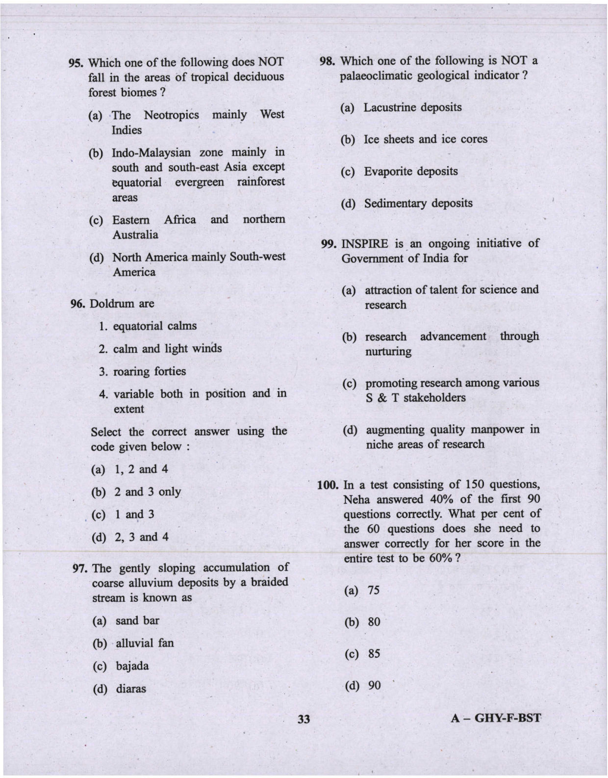 CAPF AC Question Paper-1 2019 — page 33 of 48