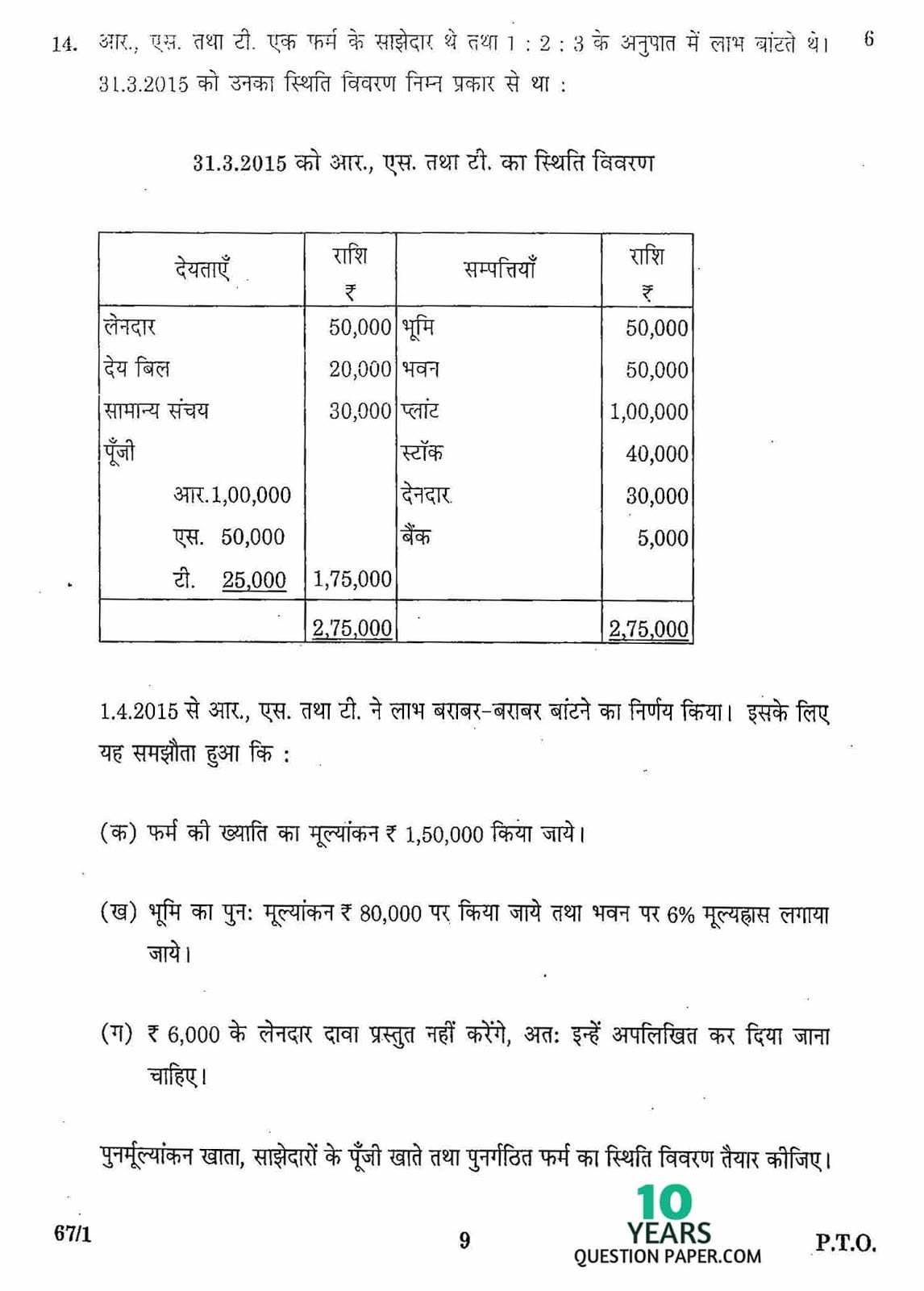 CBSE Class 12 Accountancy 2016 Question Paper