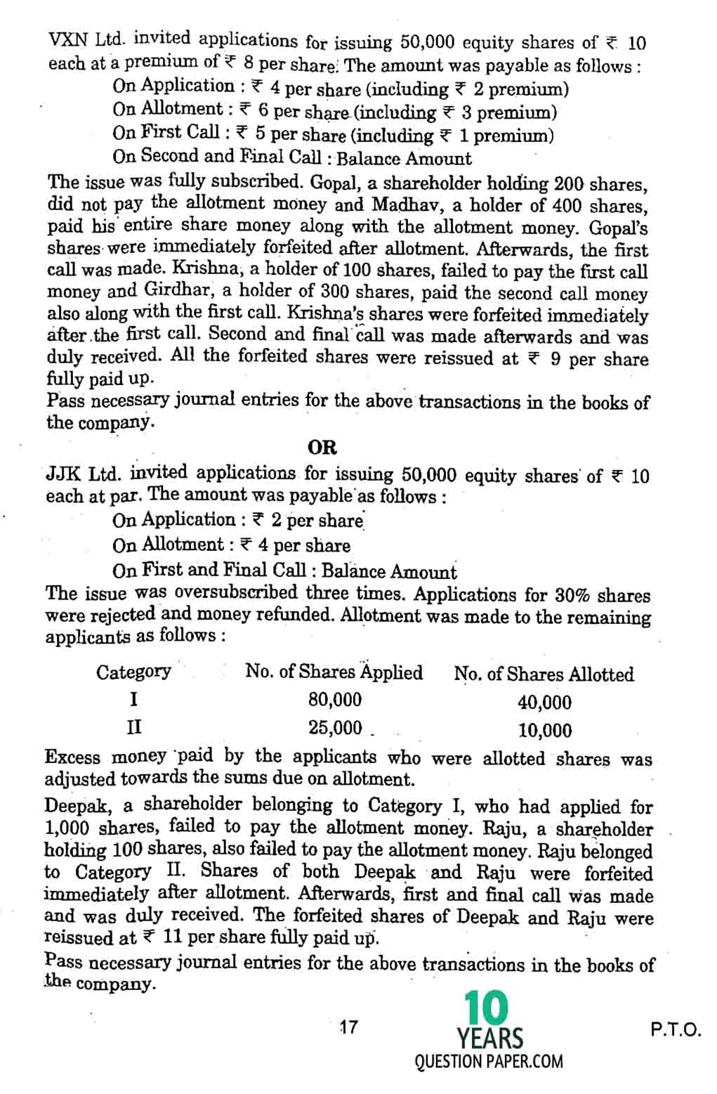 CBSE Class 12 Accountancy 2017 Question Paper