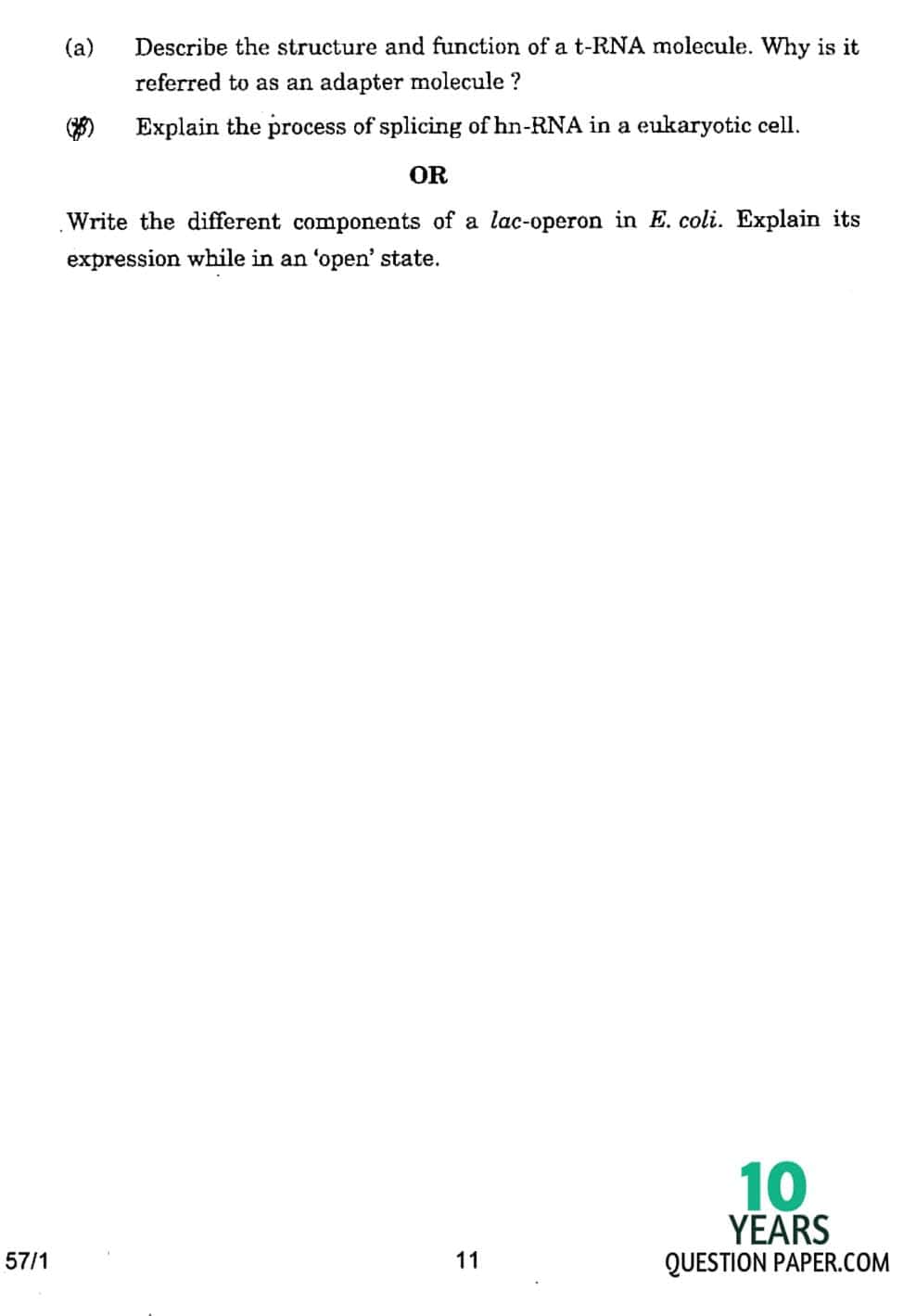 CBSE Class 12 Biology 2017 Question Paper