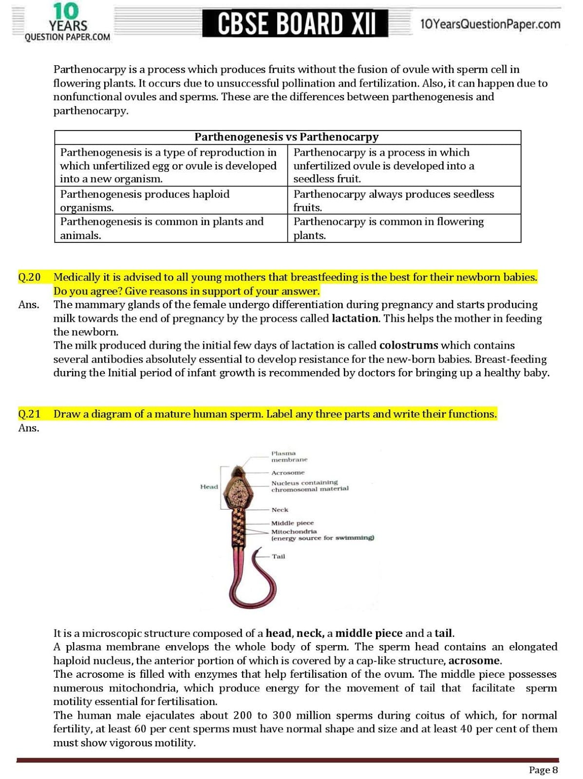 CBSE Class 12 Biology 2018 Solved Paper