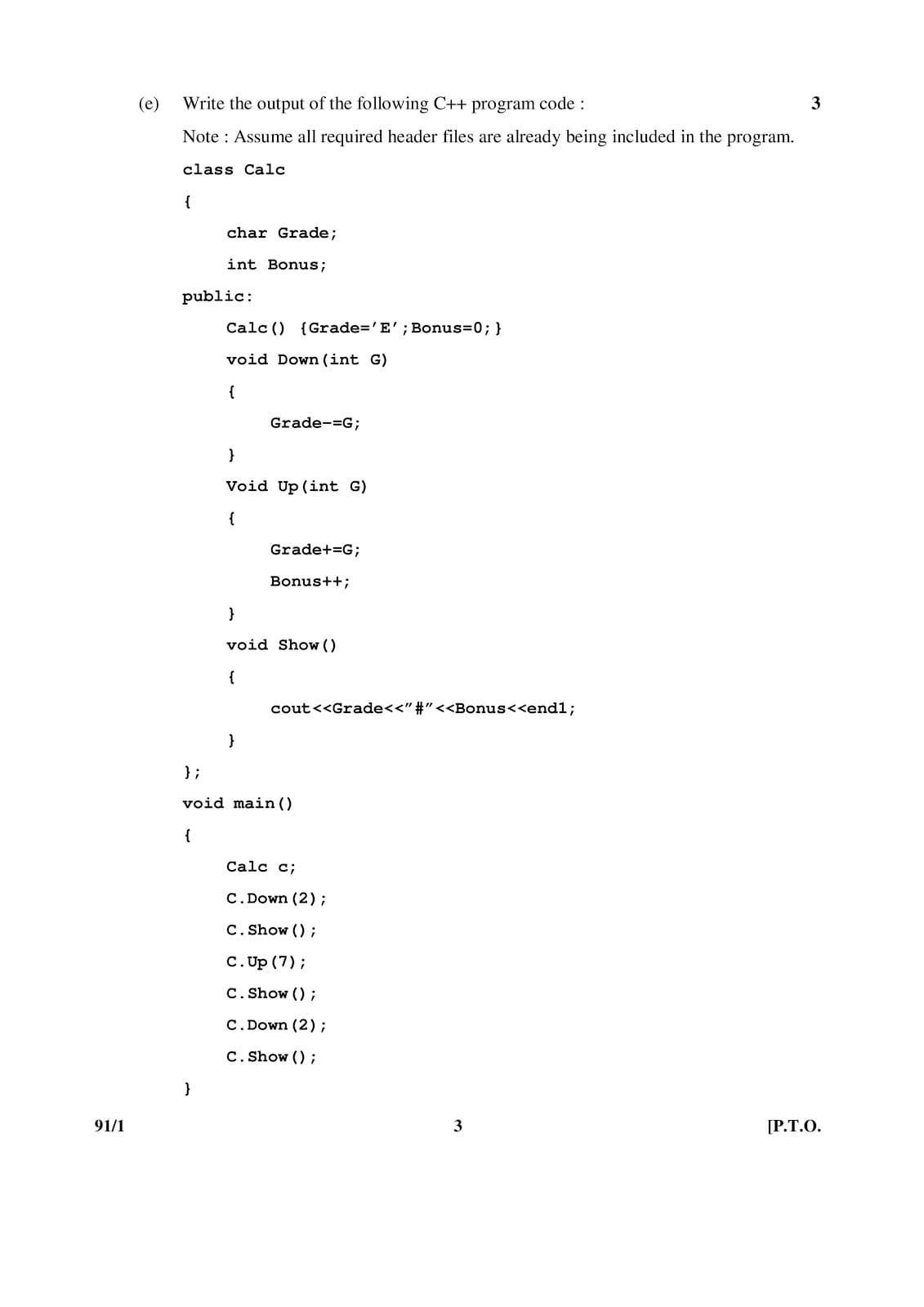 CBSE Class 12 Computer Science 2015 Question Paper