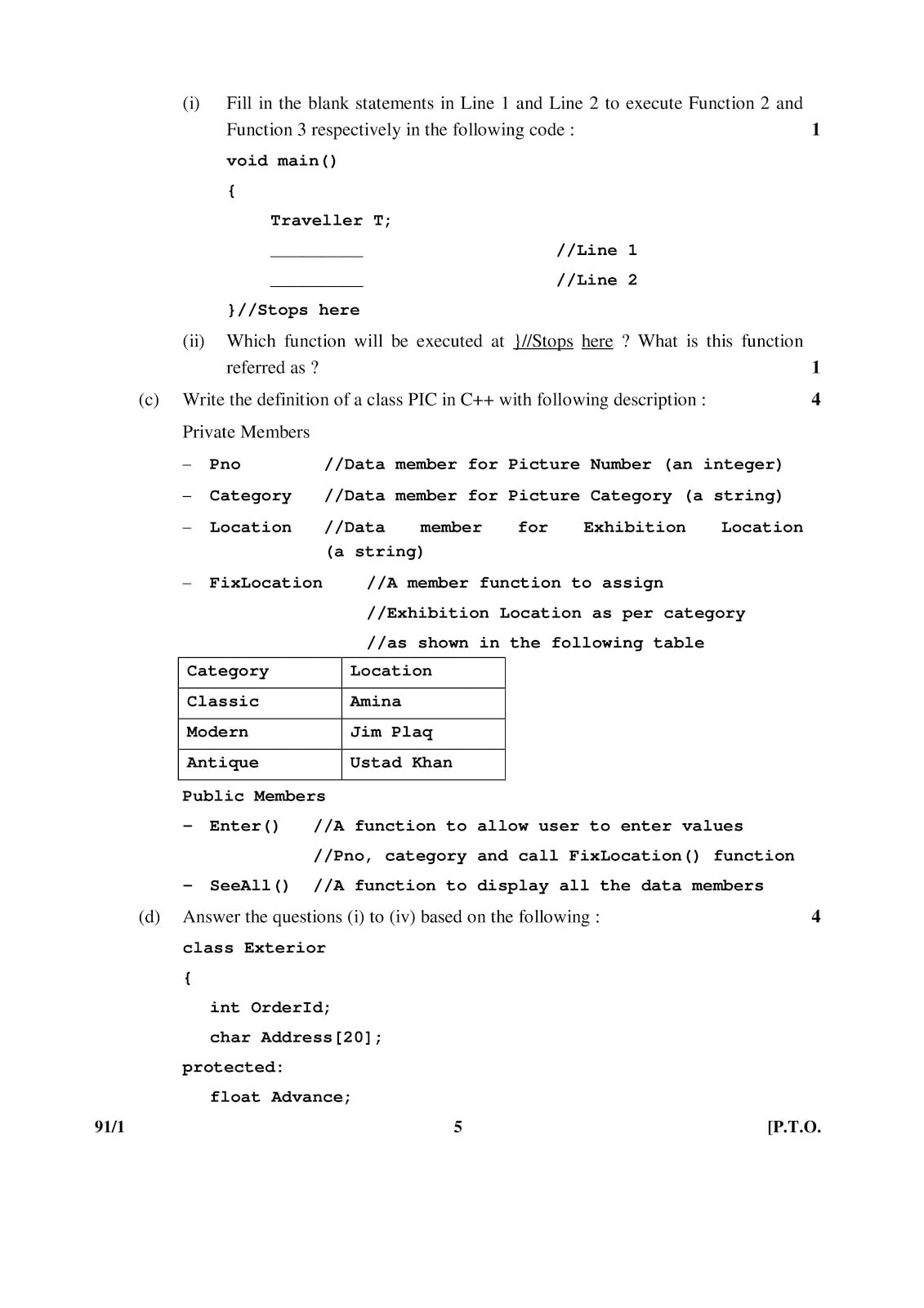 CBSE Class 12 Computer Science 2015 Question Paper