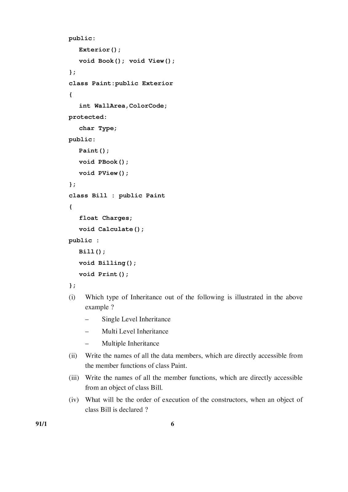 CBSE Class 12 Computer Science 2015 Question Paper