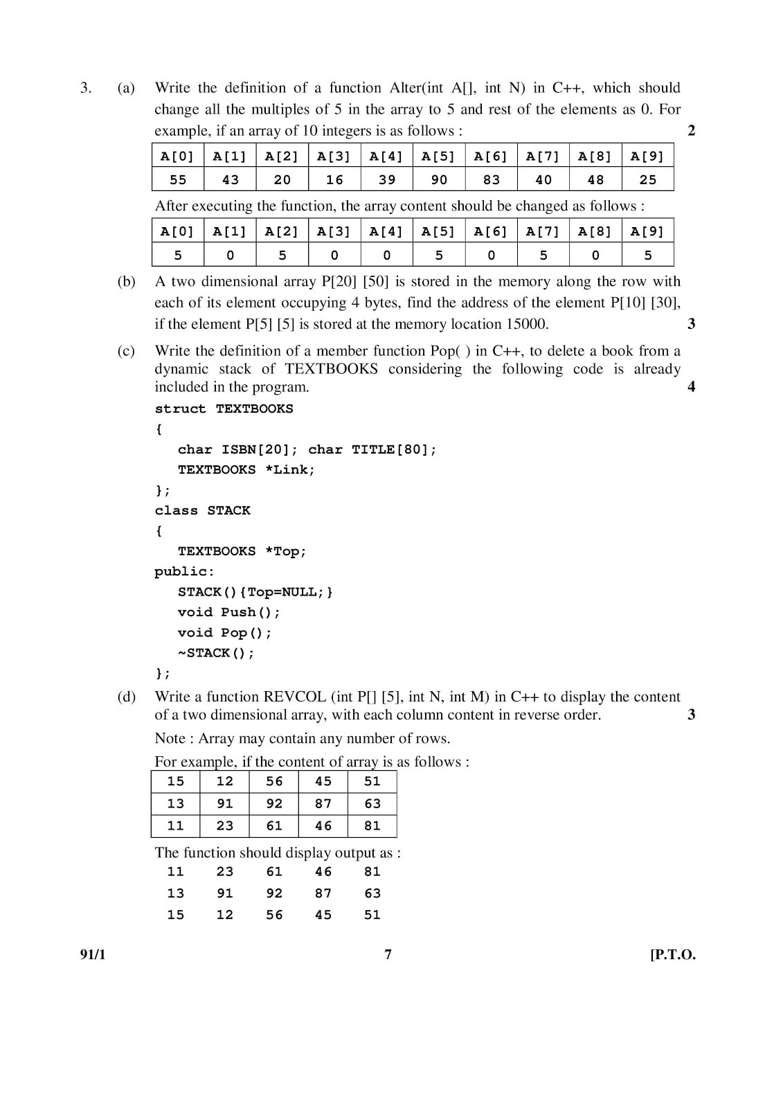 CBSE Class 12 Computer Science 2015 Question Paper