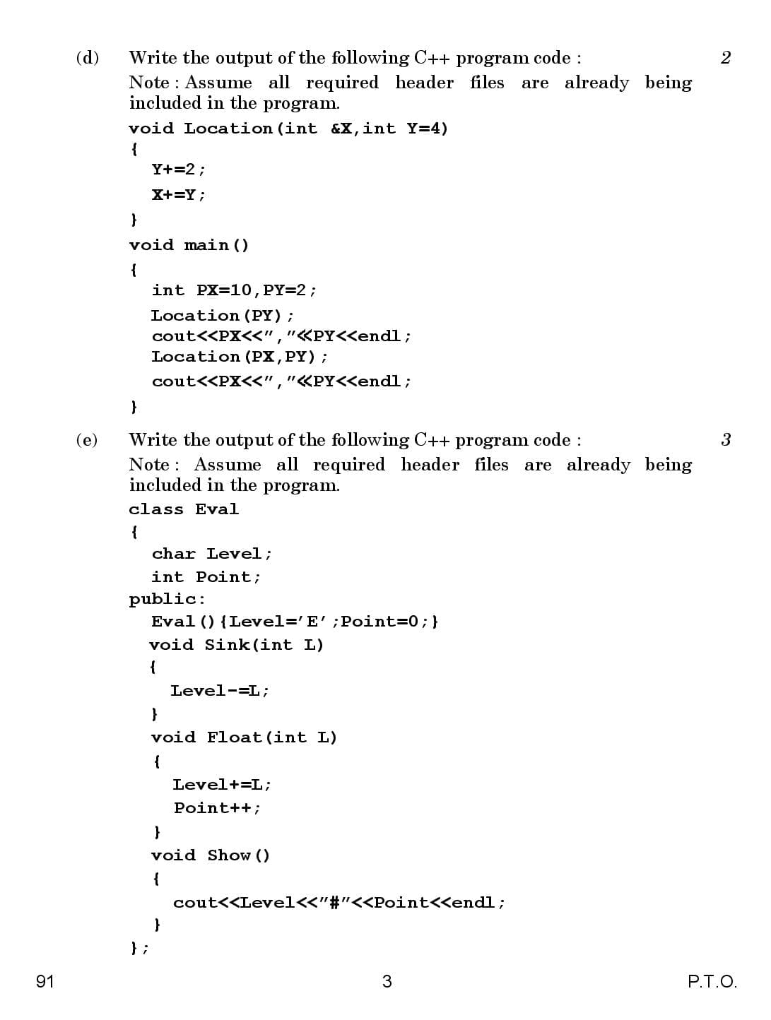 CBSE Class 12 Computer Science 2016 Question Paper