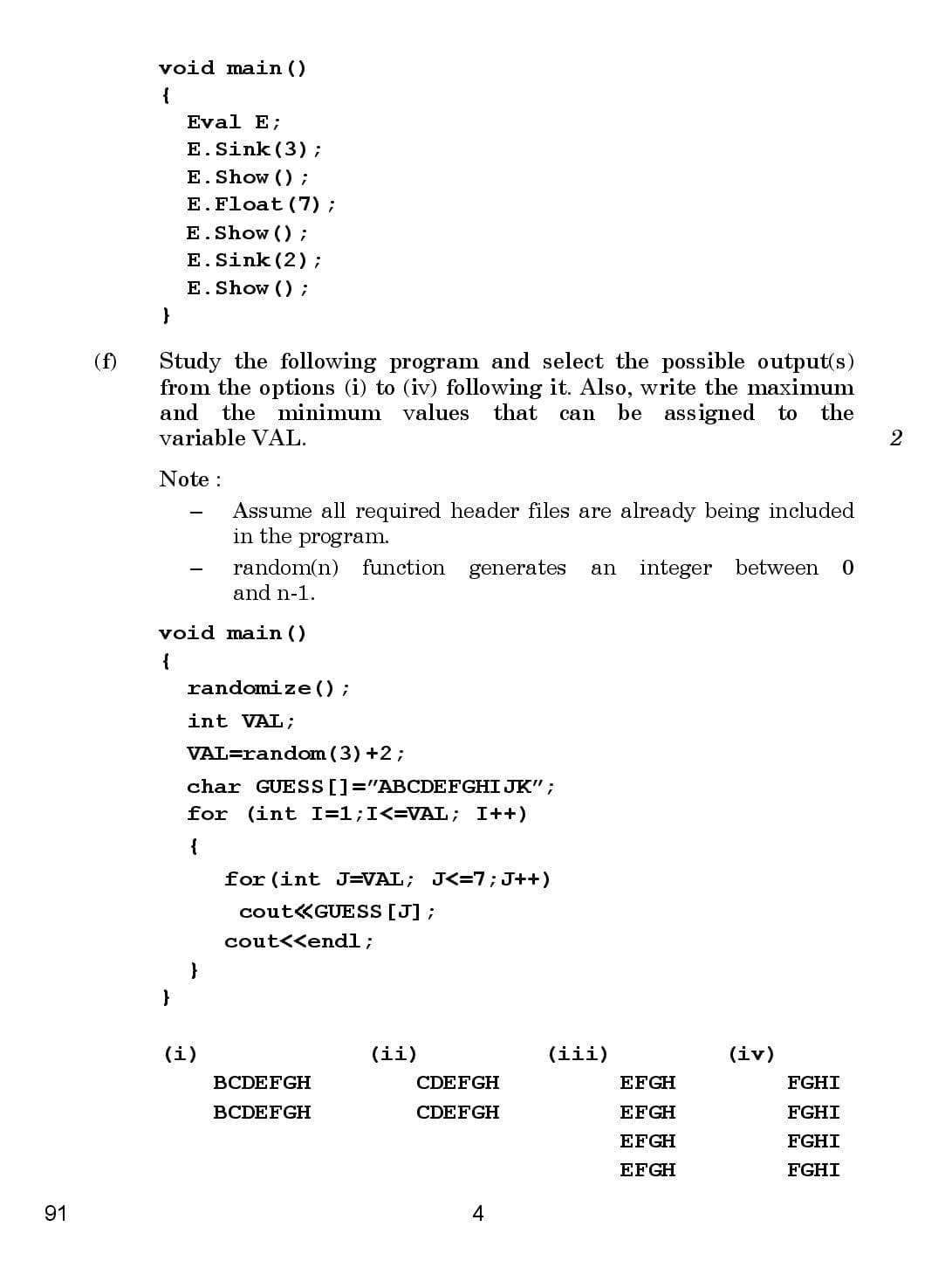 CBSE Class 12 Computer Science 2016 Question Paper