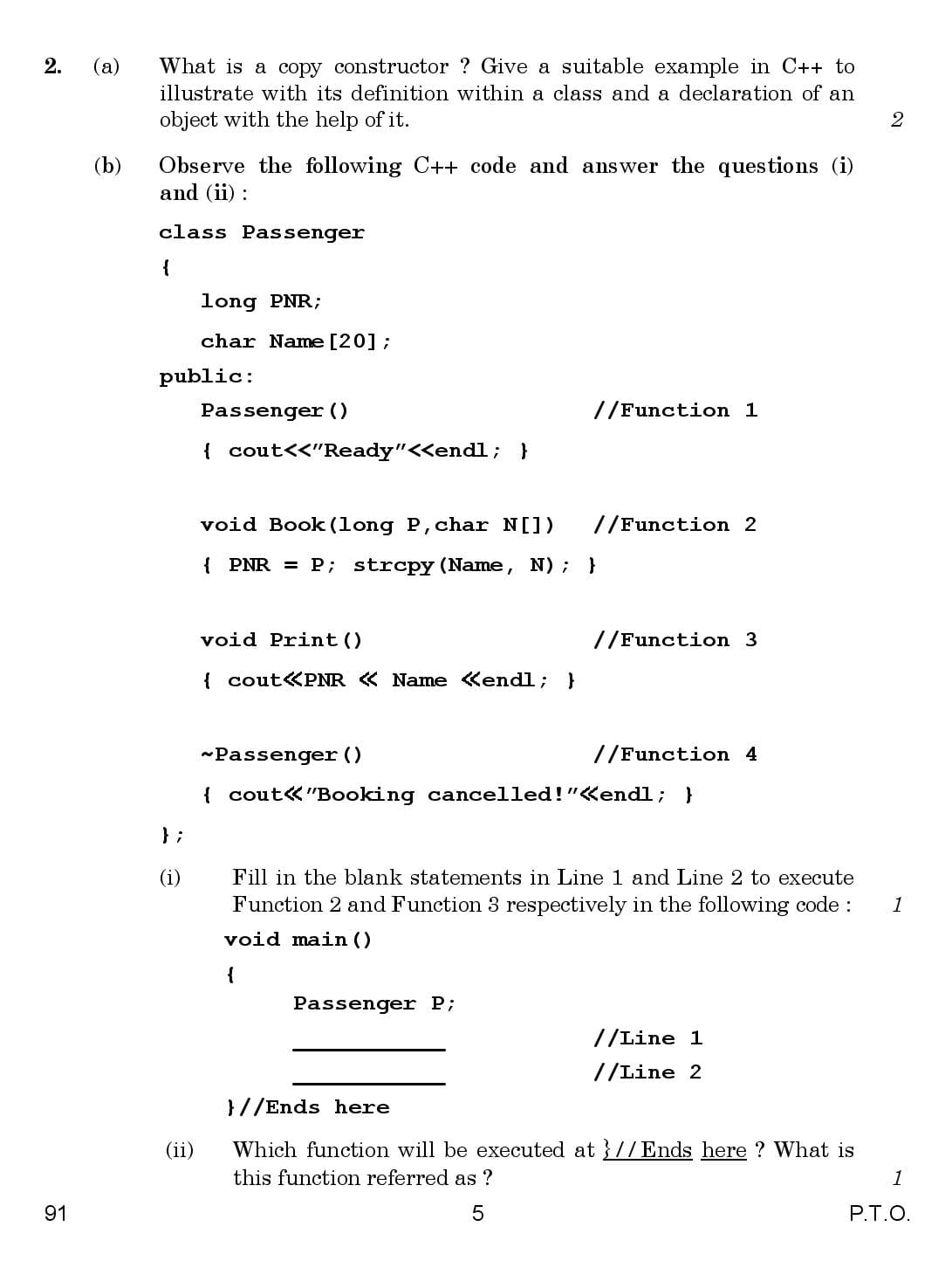 CBSE Class 12 Computer Science 2016 Question Paper