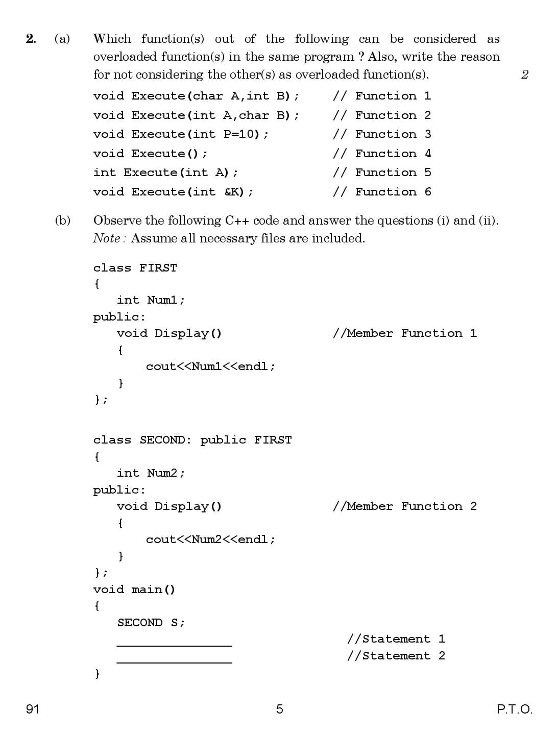 CBSE Class 12 Computer Science 2018 Question Paper