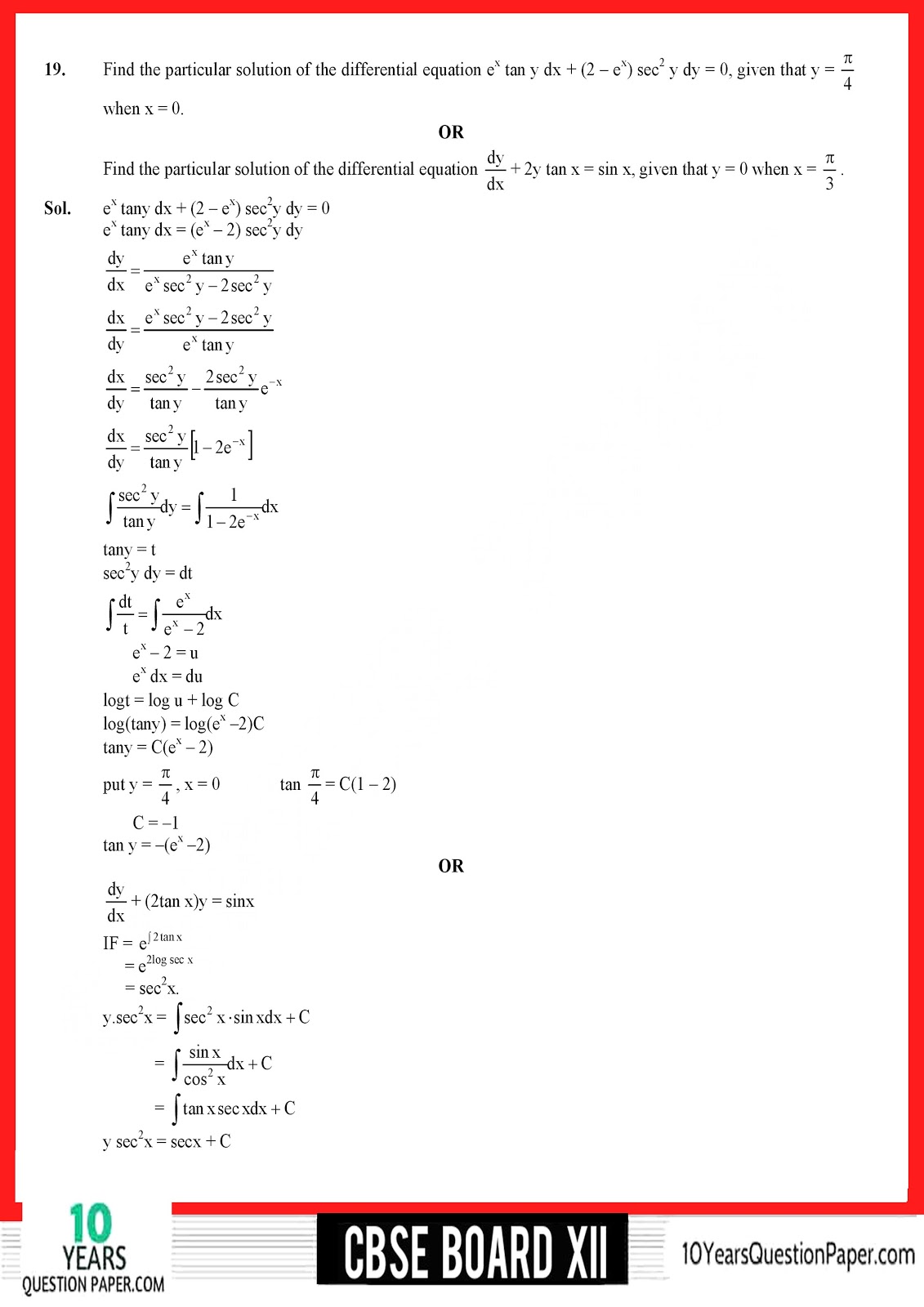 CBSE Class 12 Mathematics 2018 Solved Paper