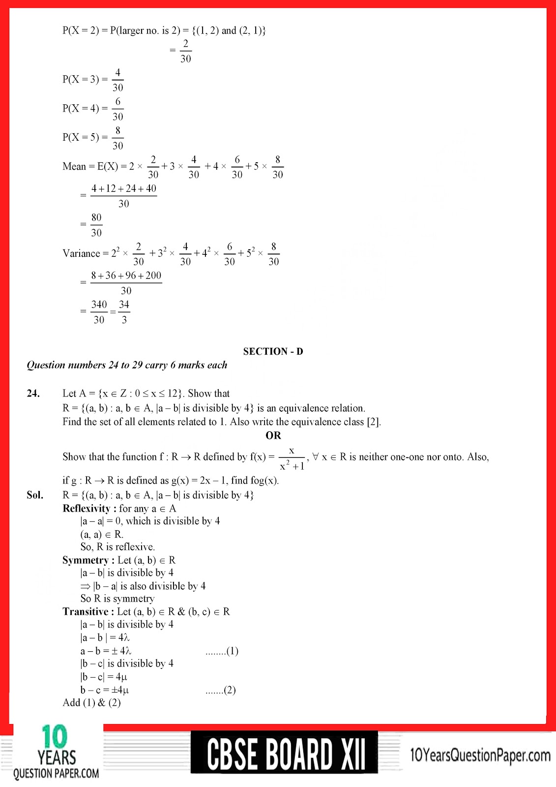 CBSE Class 12 Mathematics 2018 Solved Paper