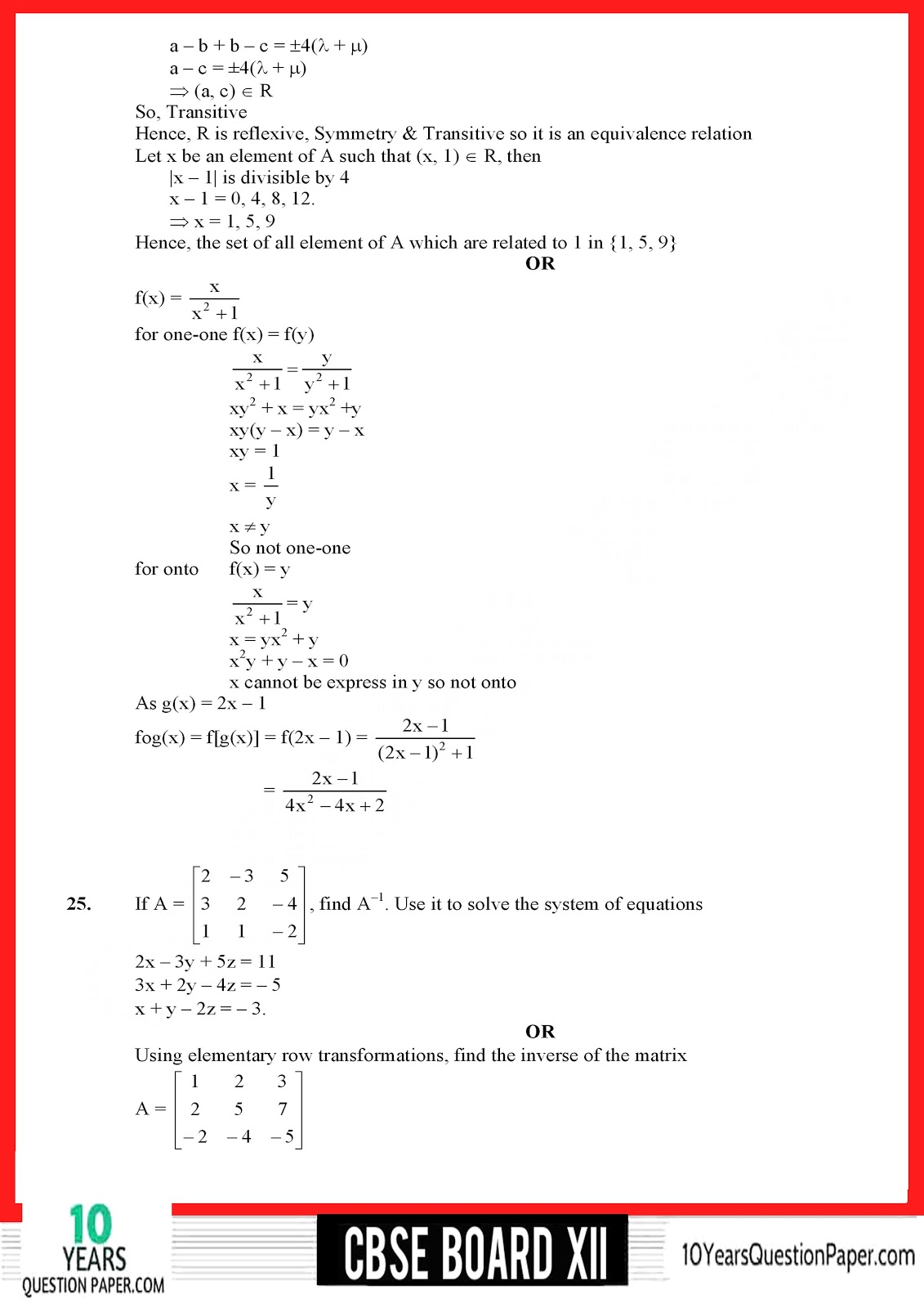 CBSE Class 12 Mathematics 2018 Solved Paper