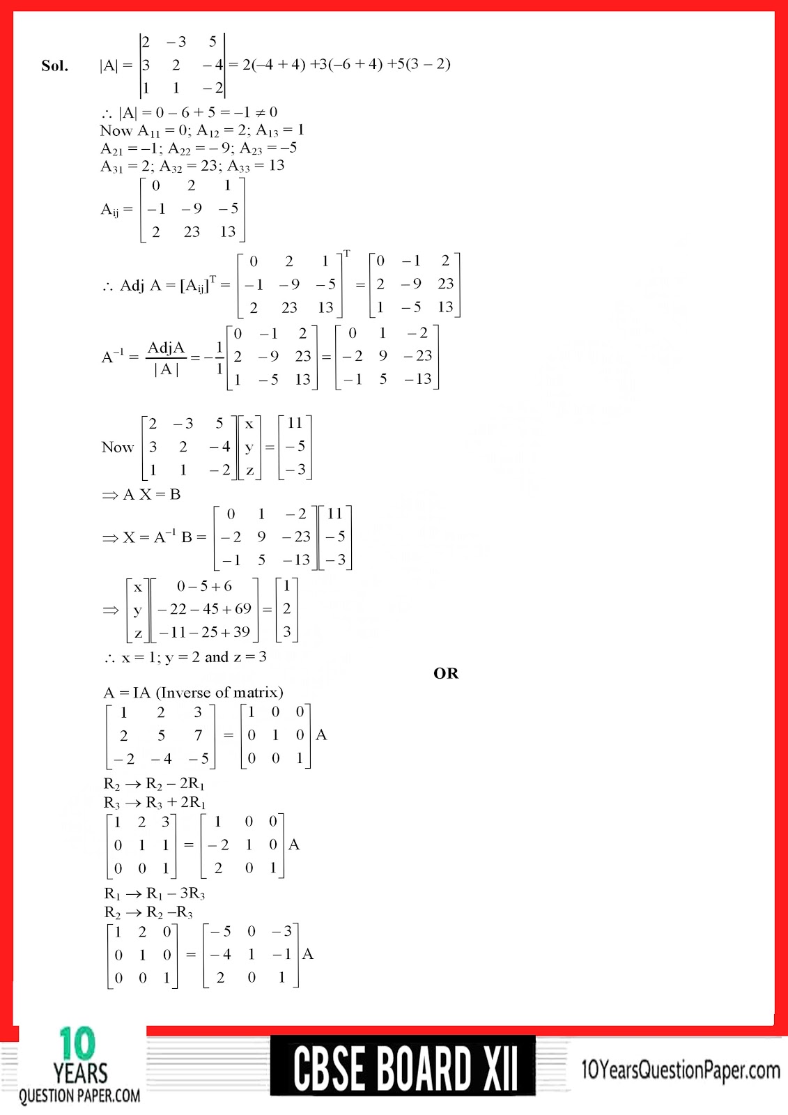 CBSE Class 12 Mathematics 2018 Solved Paper