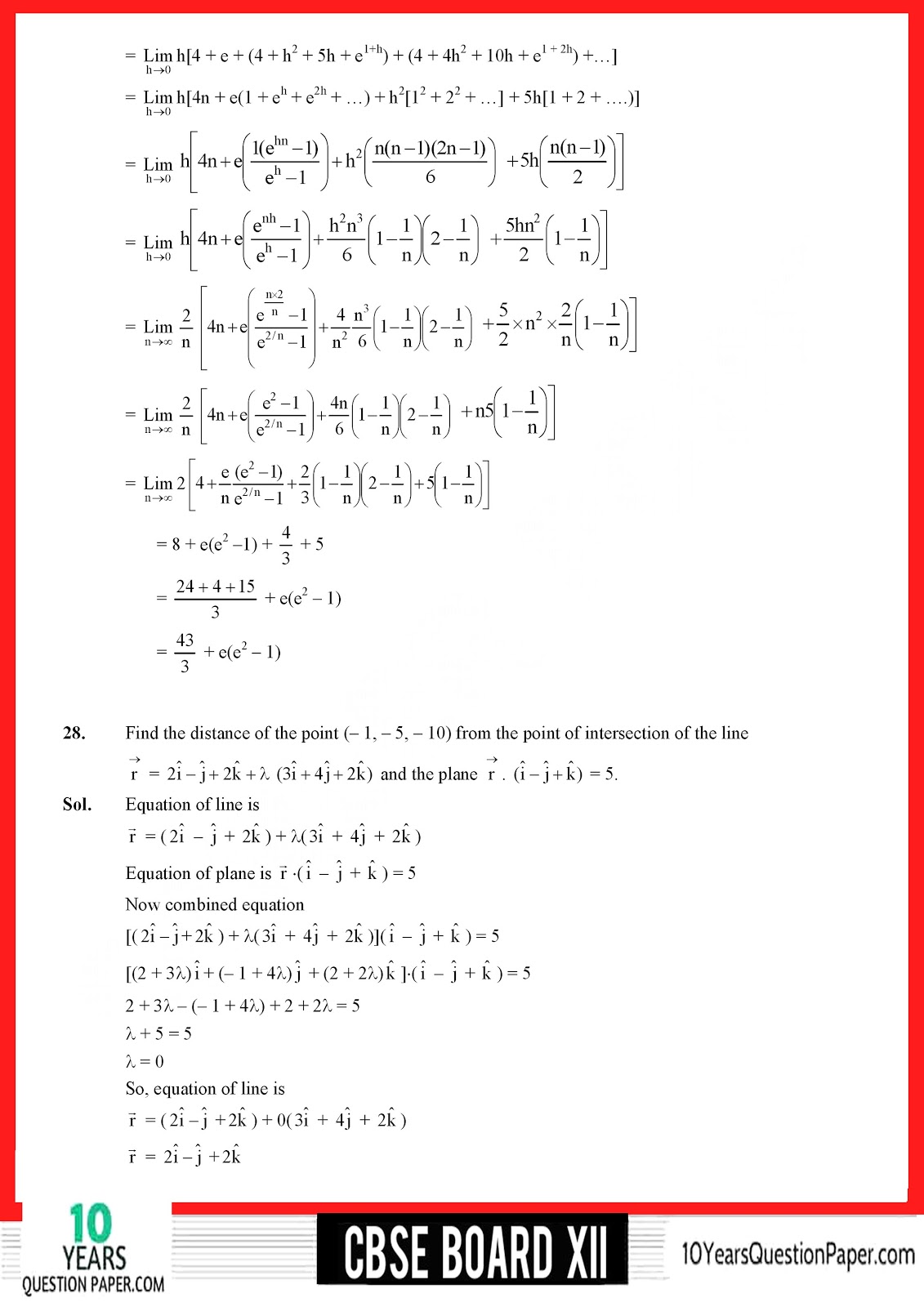 CBSE Class 12 Mathematics 2018 Solved Paper