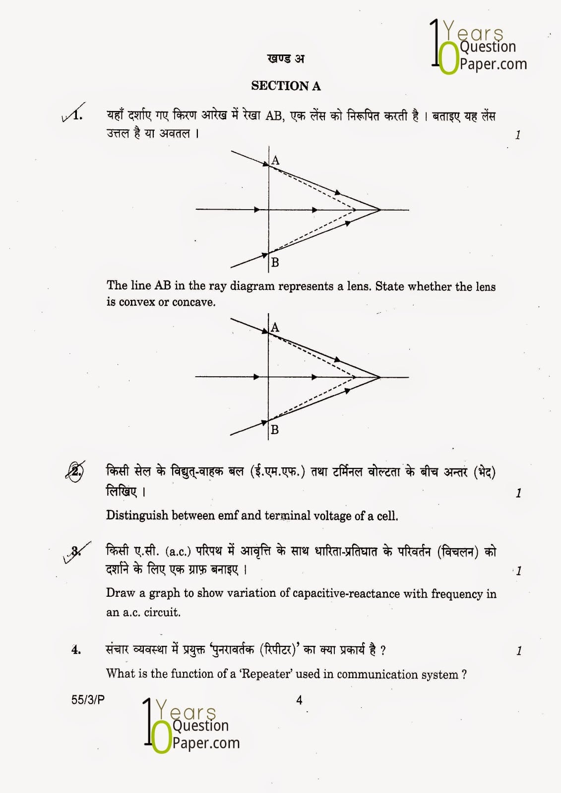 CBSE Class 12 Physics 2015 Question Paper