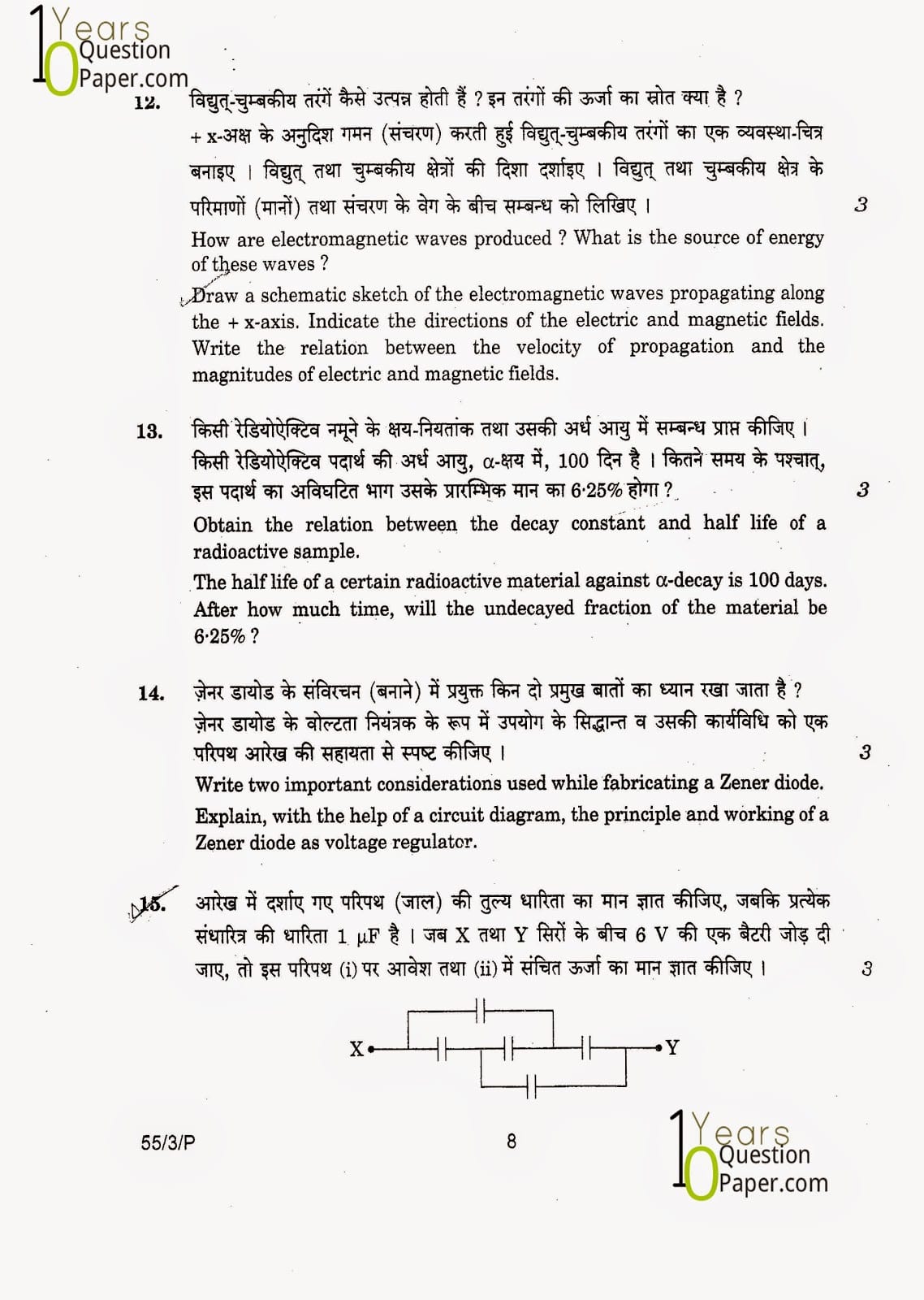 CBSE Class 12 Physics 2015 Question Paper