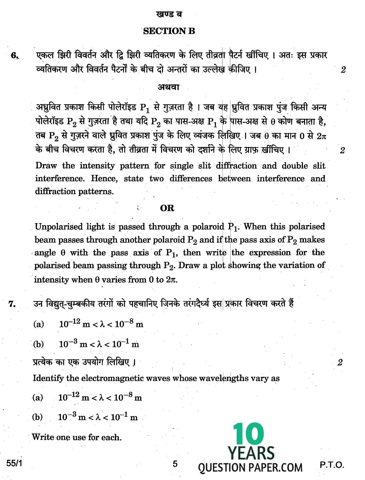 CBSE Class 12 Physics 2017 Question Paper