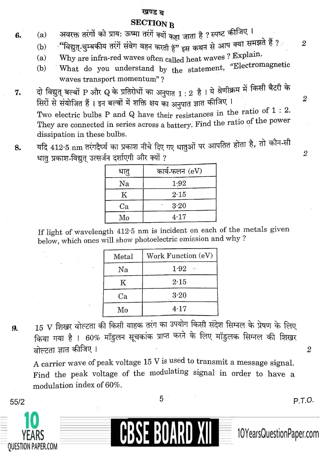 CBSE Class 12 Physics 2018 Question Paper