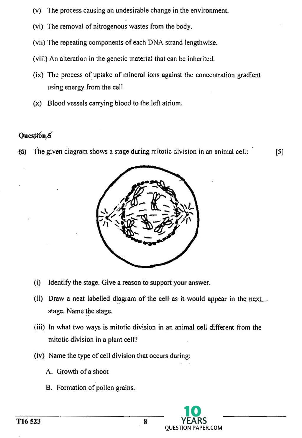 ICSE Class X 2016 Biology Question Paper ICSE Class 10 Biology 2016 Question Paper