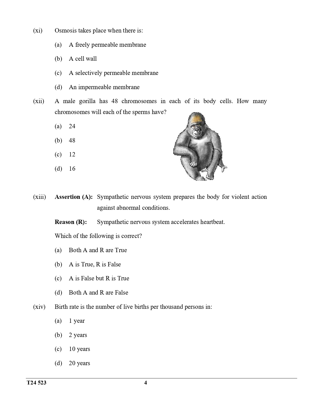 ICSE Class 10 Biology Question Paper 2024 Solved PDF Download — page 4