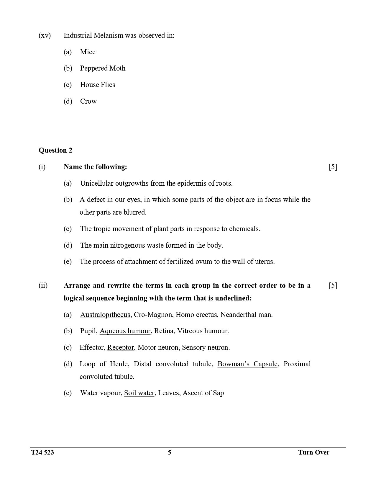 ICSE Class 10 Biology Question Paper 2024 Solved PDF Download — page 5