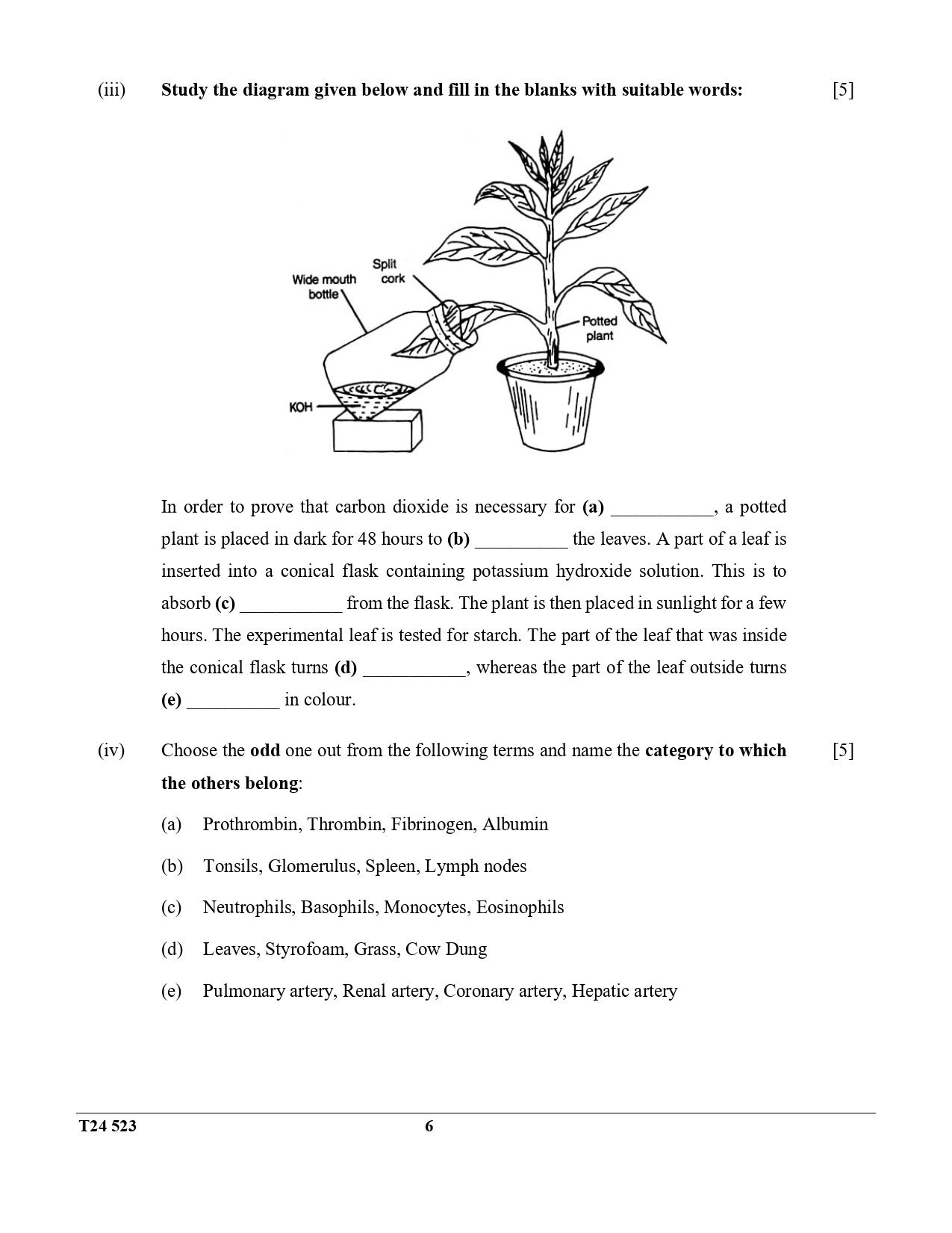 ICSE Class 10 Biology Question Paper 2024 Solved PDF Download — page 6
