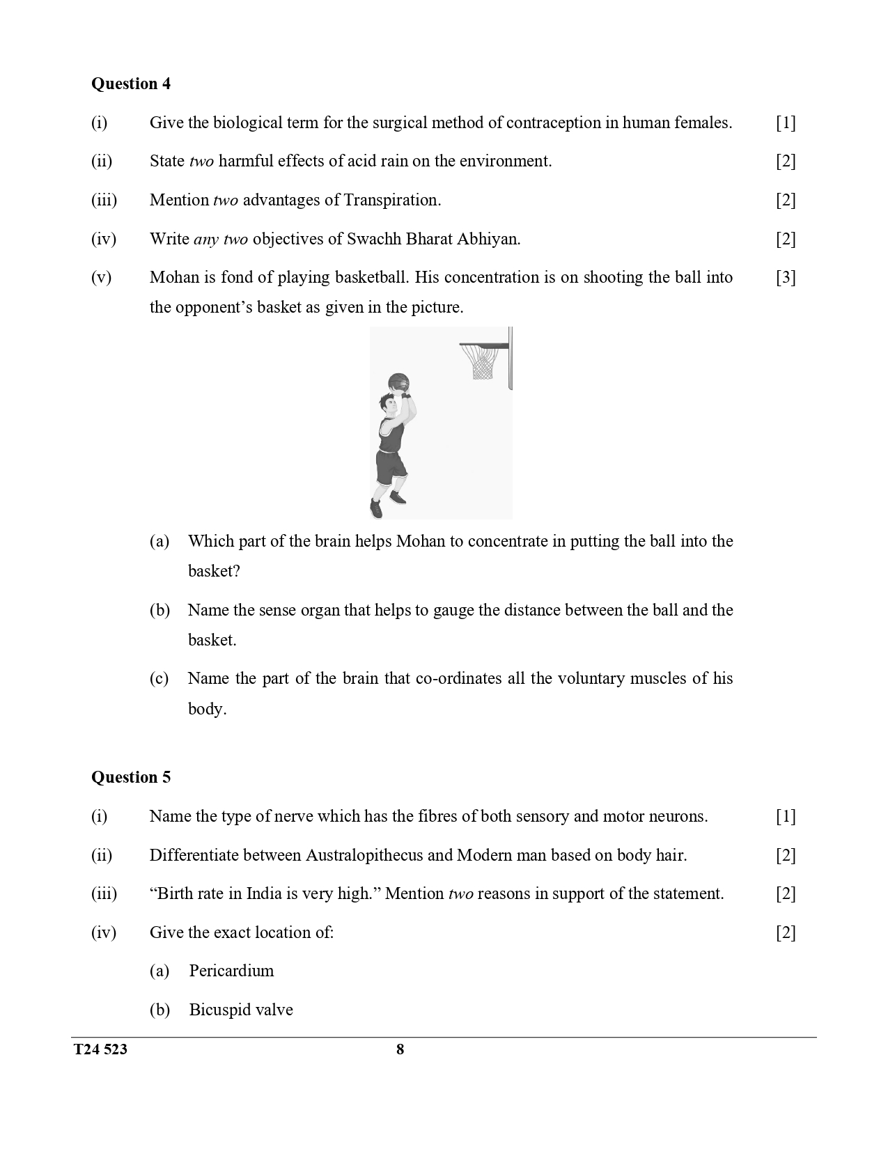 ICSE Class 10 Biology Question Paper 2024 Solved PDF Download — page 8