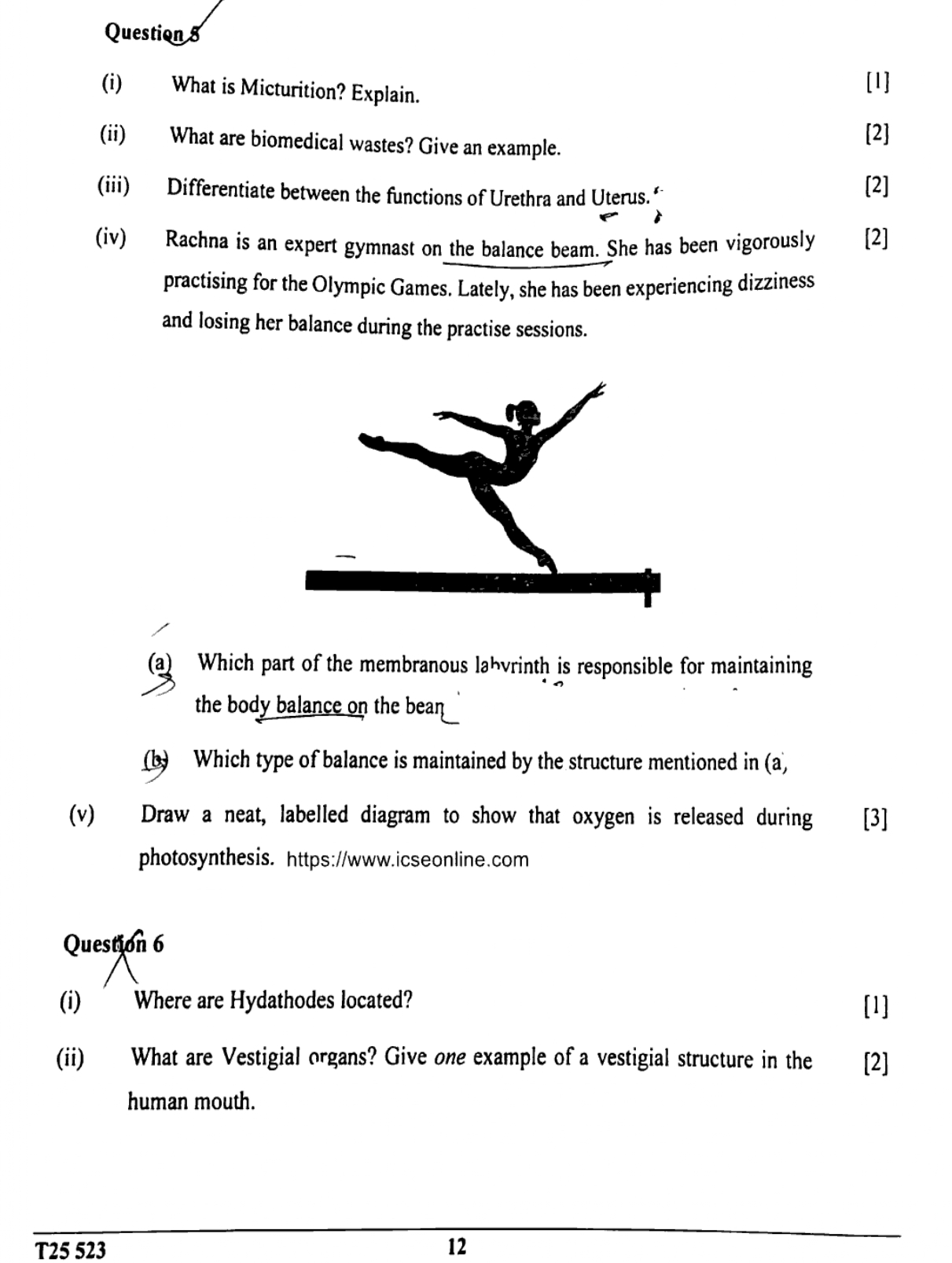 ICSE Class 10 Biology Question Paper 2025 Solved PDF Download — page 12