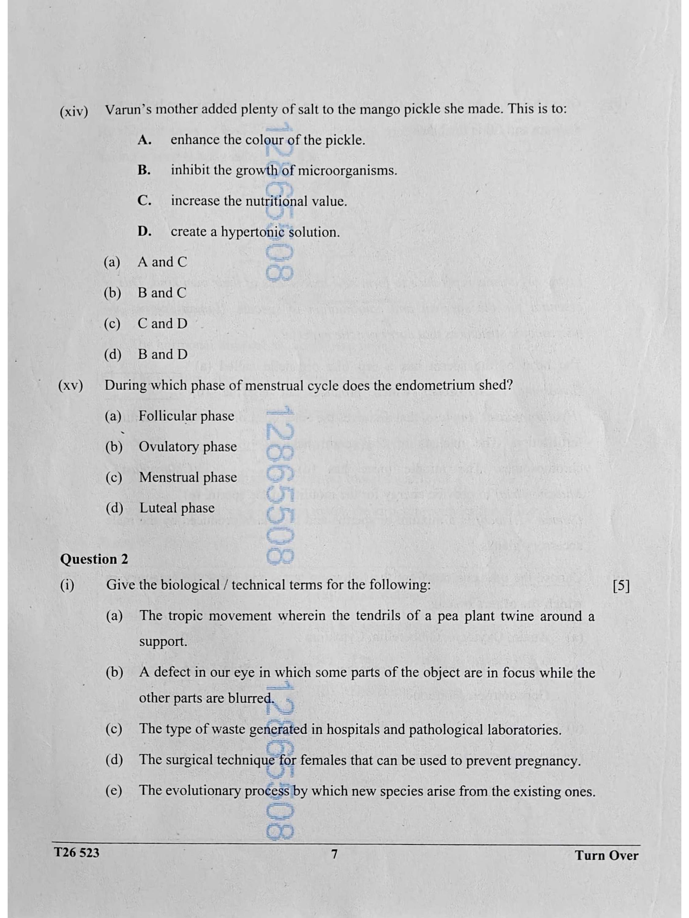 ICSE Class 10 Biology Question Paper 2026 Solved PDF Download — page 7