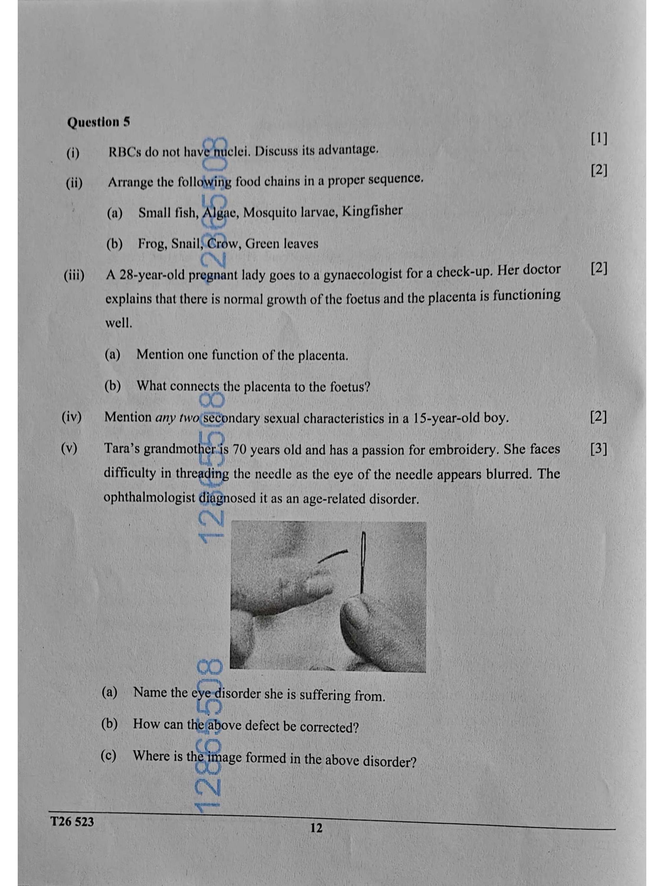 ICSE Class 10 Biology Question Paper 2026 Solved PDF Download — page 12