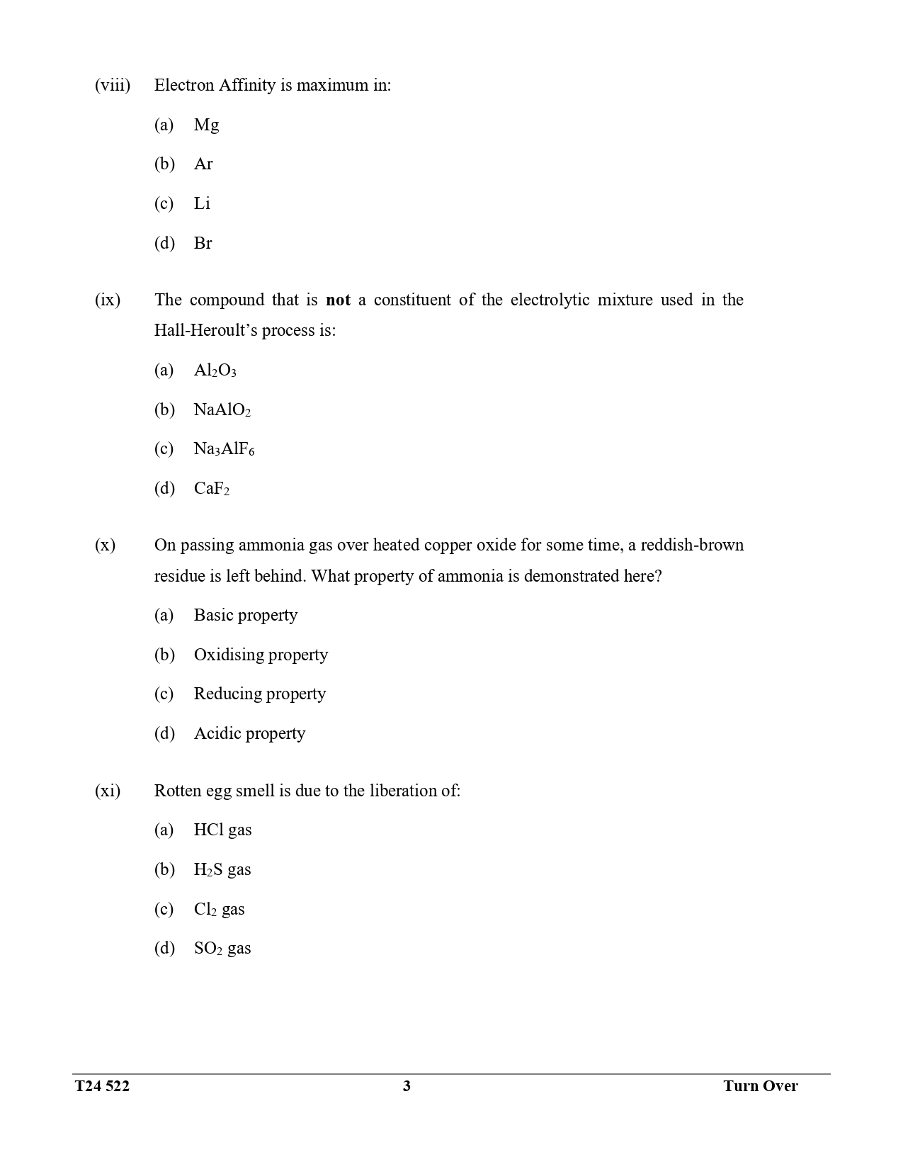 ICSE Class 10 Chemistry Question Paper 2024 Solved PDF Download — page 3