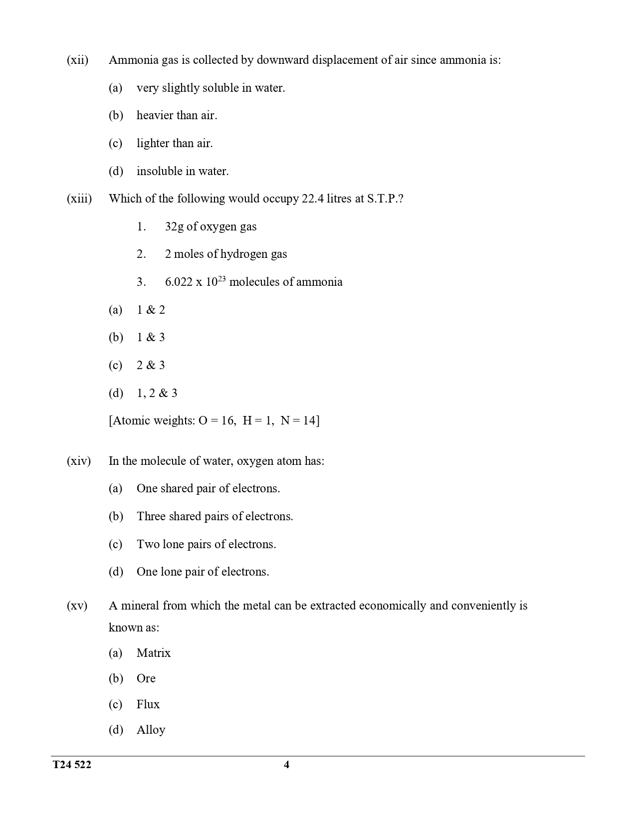 ICSE Class 10 Chemistry Question Paper 2024 Solved PDF Download — page 4