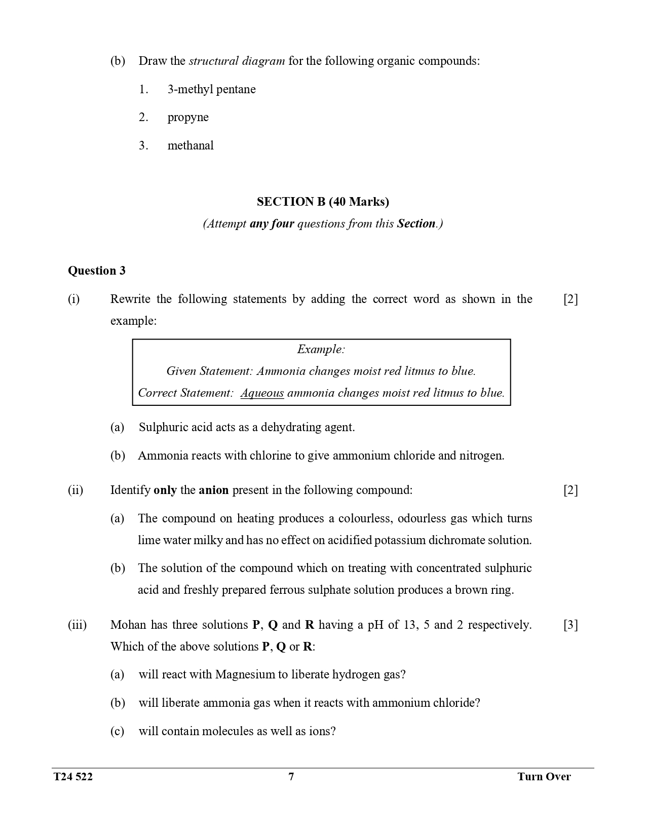 ICSE Class 10 Chemistry Question Paper 2024 Solved PDF Download — page 7