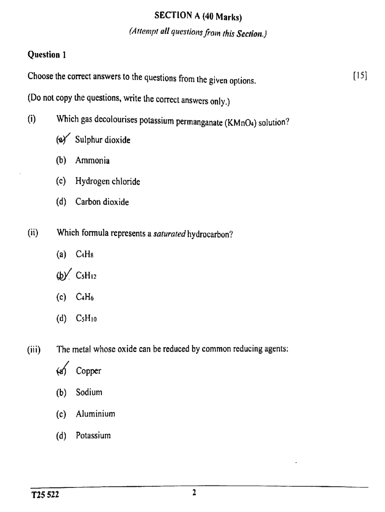 ICSE Class 10 Chemistry Question Paper 2025 Solved PDF Download — page 2