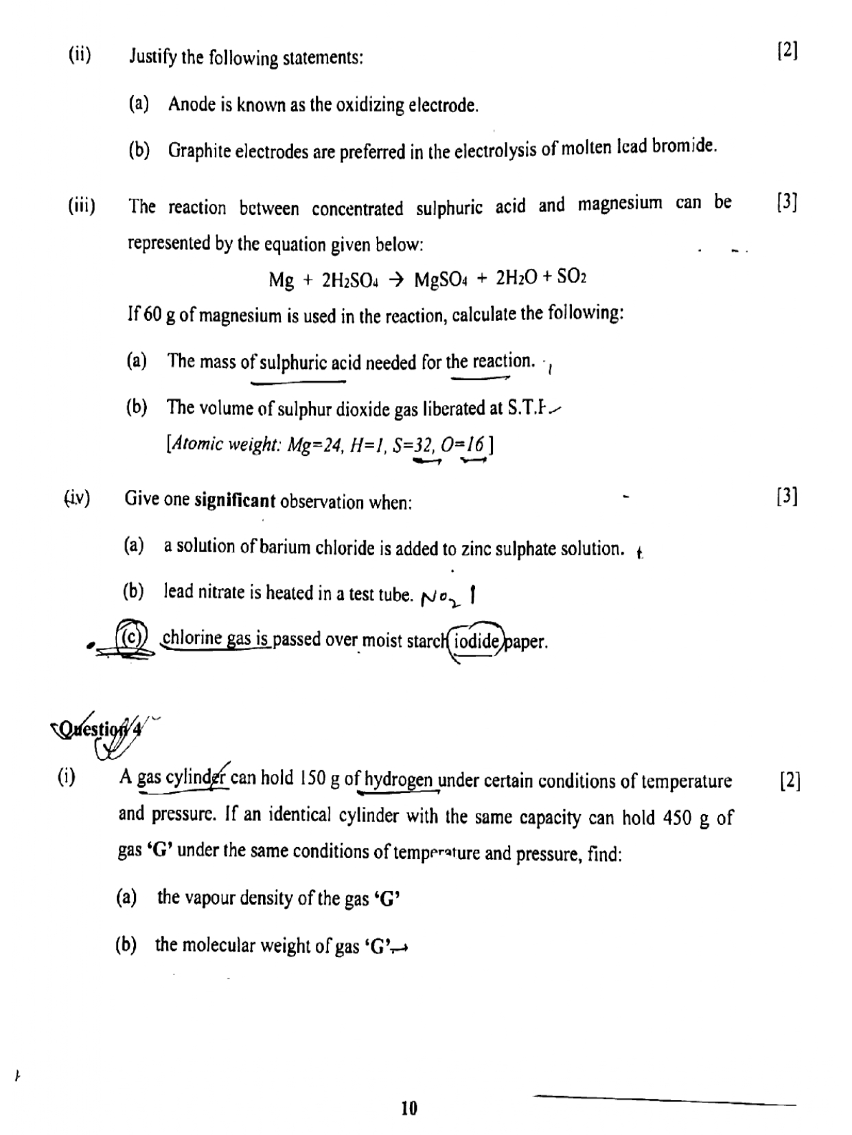 ICSE Class 10 Chemistry Question Paper 2025 Solved PDF Download — page 10