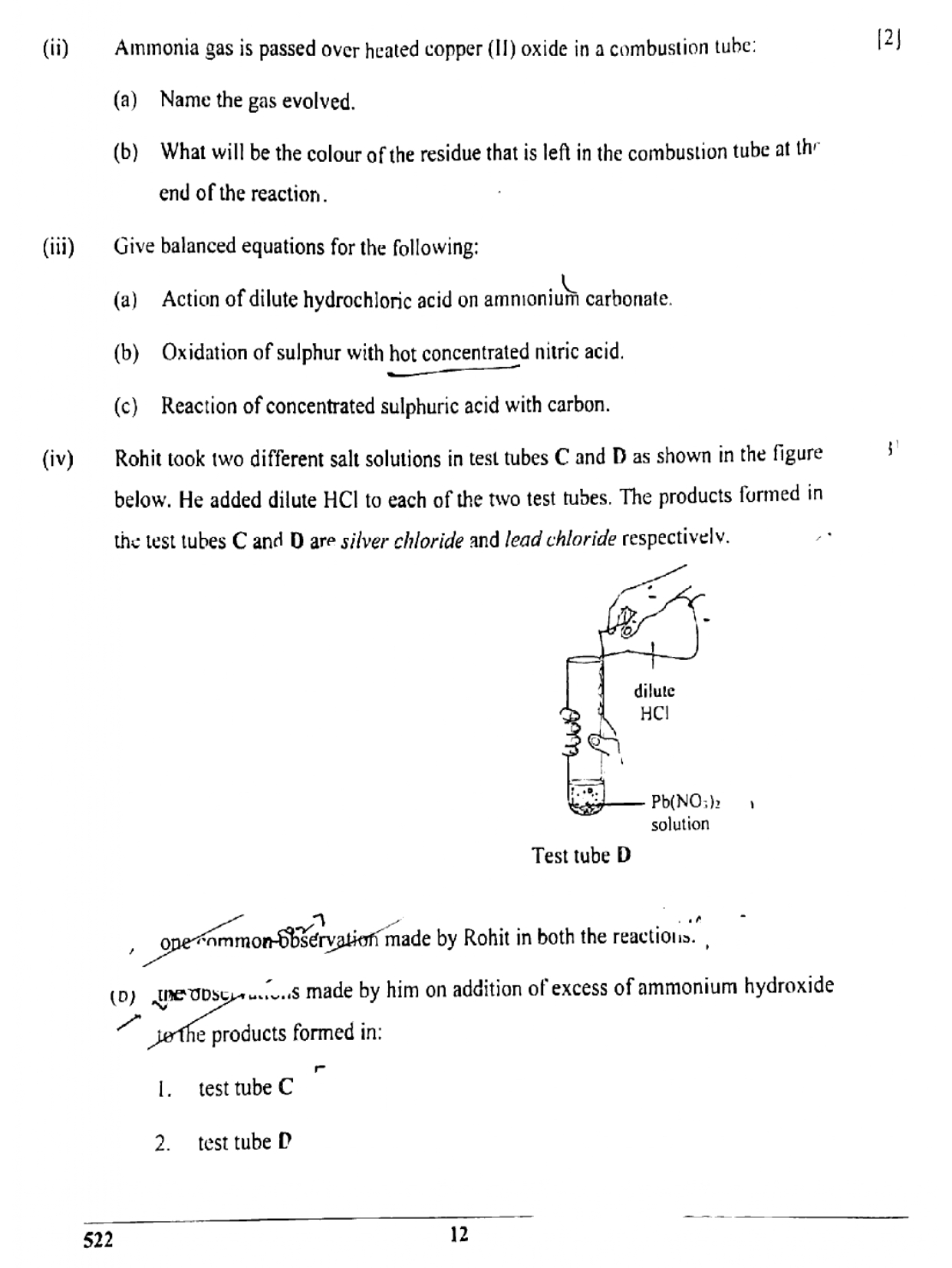 ICSE Class 10 Chemistry Question Paper 2025 Solved PDF Download — page 12