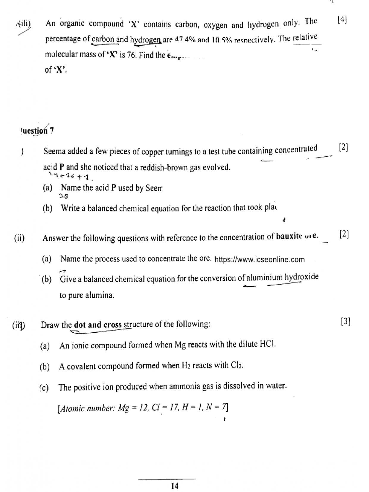 ICSE Class 10 Chemistry Question Paper 2025 Solved PDF Download — page 14
