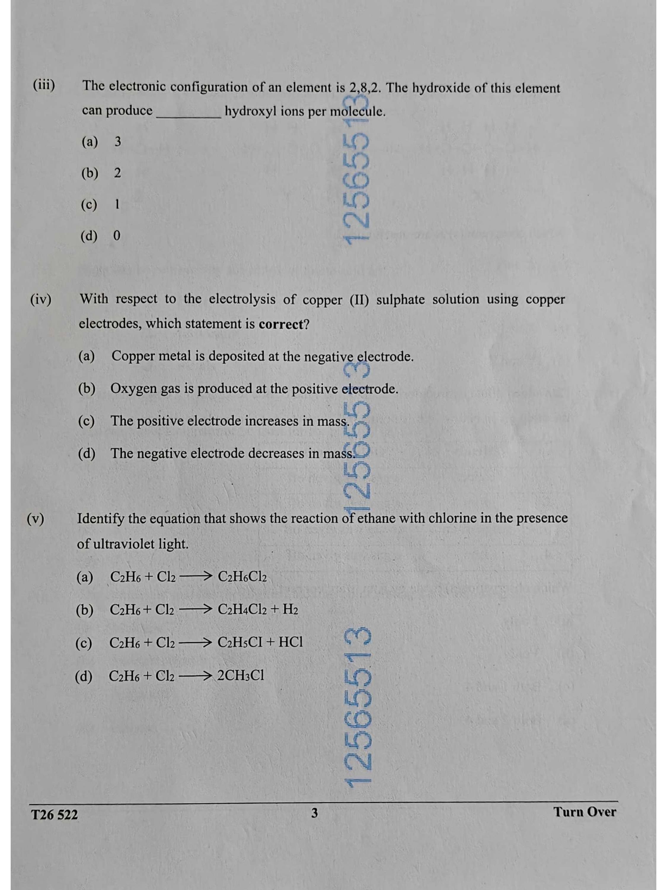 ICSE Class 10 Chemistry Question Paper 2026 Solved PDF Download — page 3