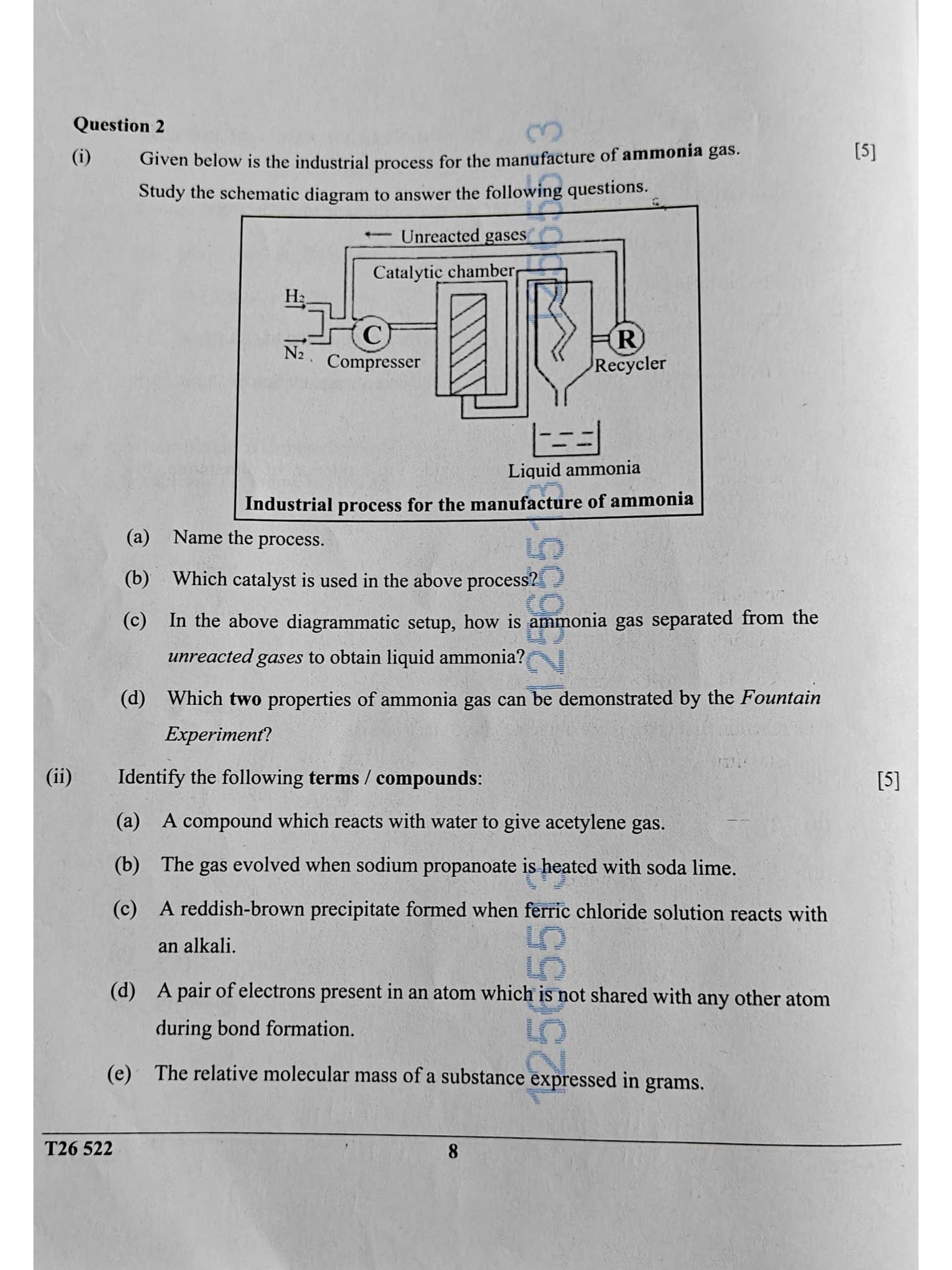 ICSE Class 10 Chemistry Question Paper 2026 Solved PDF Download — page 8