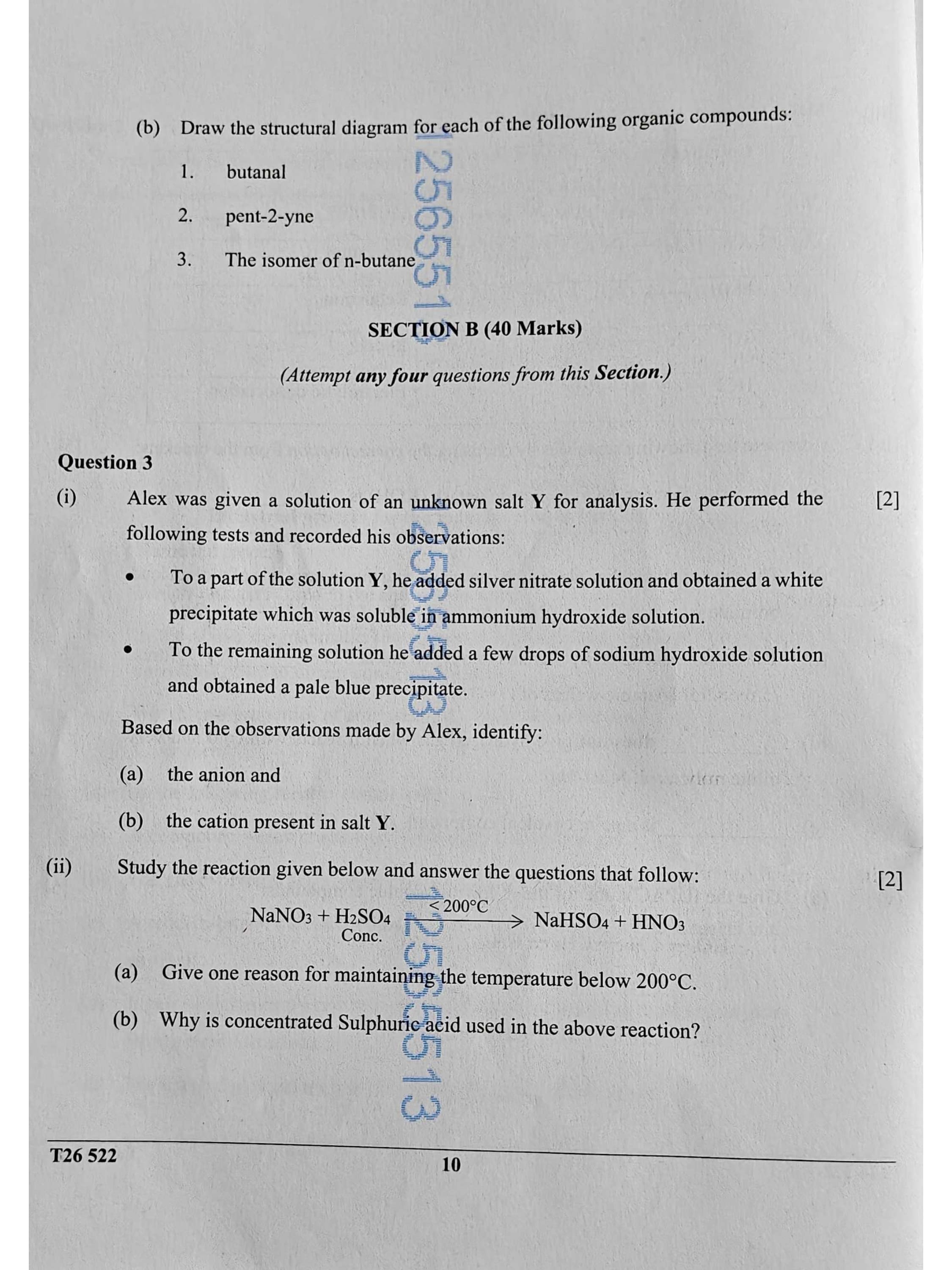 ICSE Class 10 Chemistry Question Paper 2026 Solved PDF Download — page 10