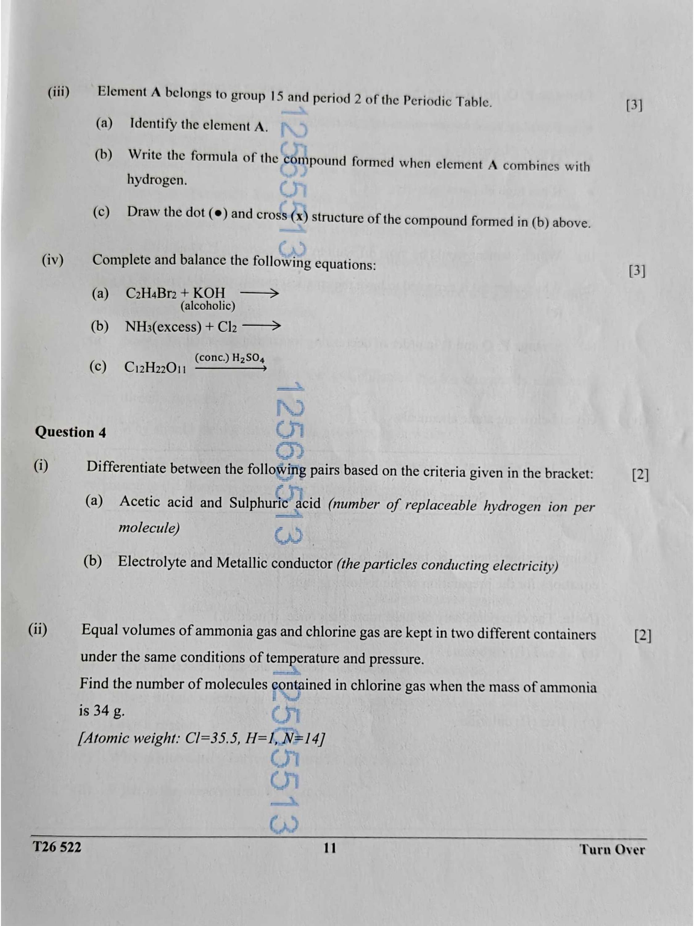 ICSE Class 10 Chemistry Question Paper 2026 Solved PDF Download — page 11