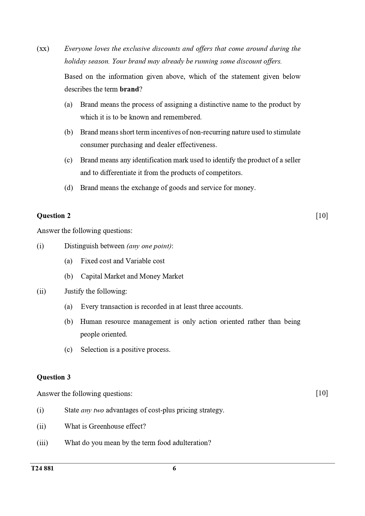 ICSE Class 10 Commercial Applications Question Paper 2024 Solved PDF Download — page 6