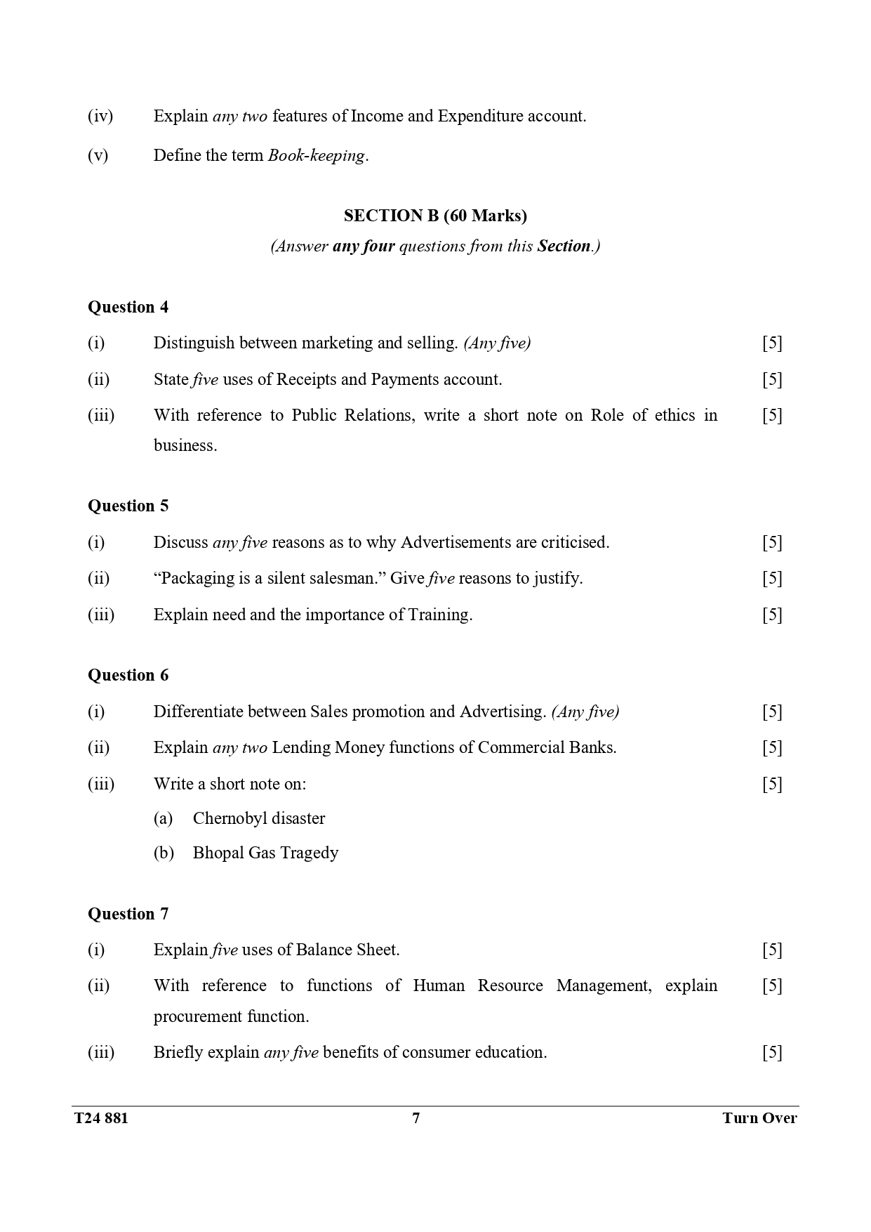 ICSE Class 10 Commercial Applications Question Paper 2024 Solved PDF Download — page 7