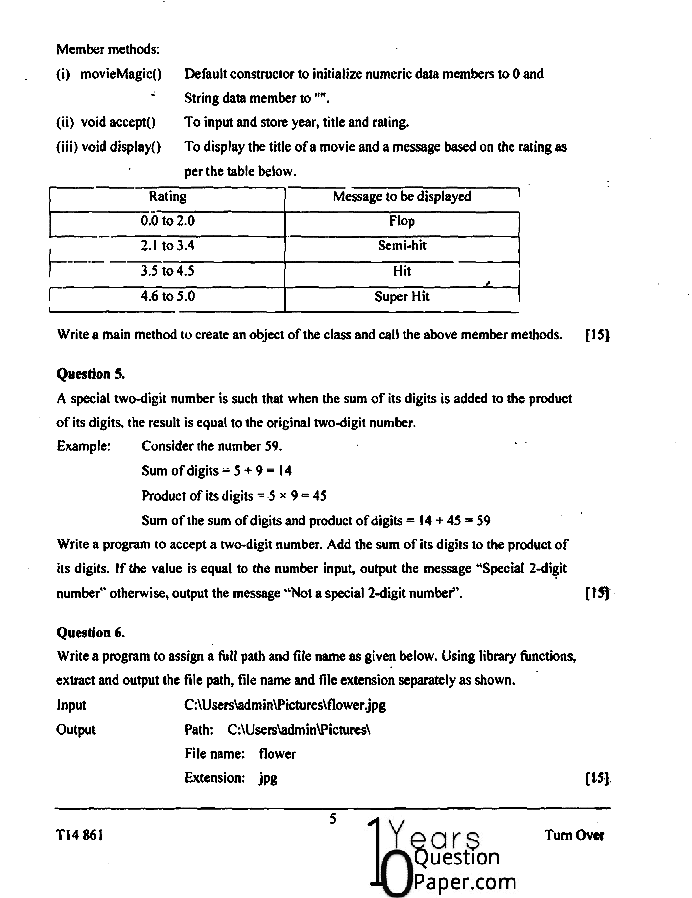 ICSE Class 10 Computer Applications 2014 Question Paper