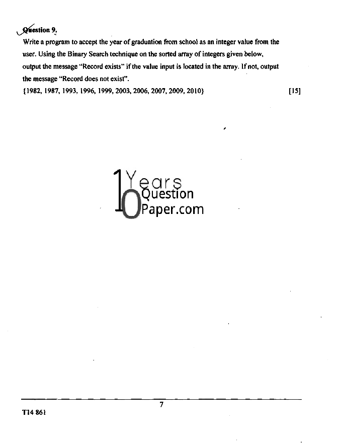 ICSE Class 10 Computer Applications 2014 Question Paper
