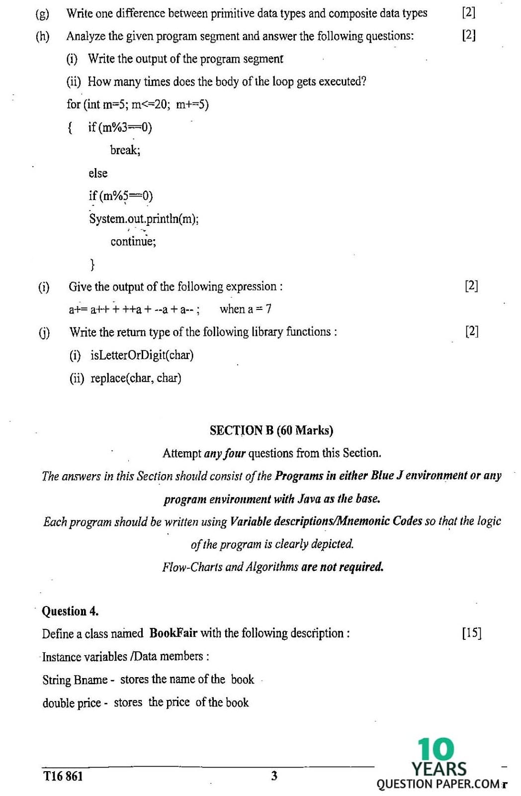 ICSE Class X 2016 Computer Applications Question Paper ICSE Class 10 Computer Applications 2016 Question Paper